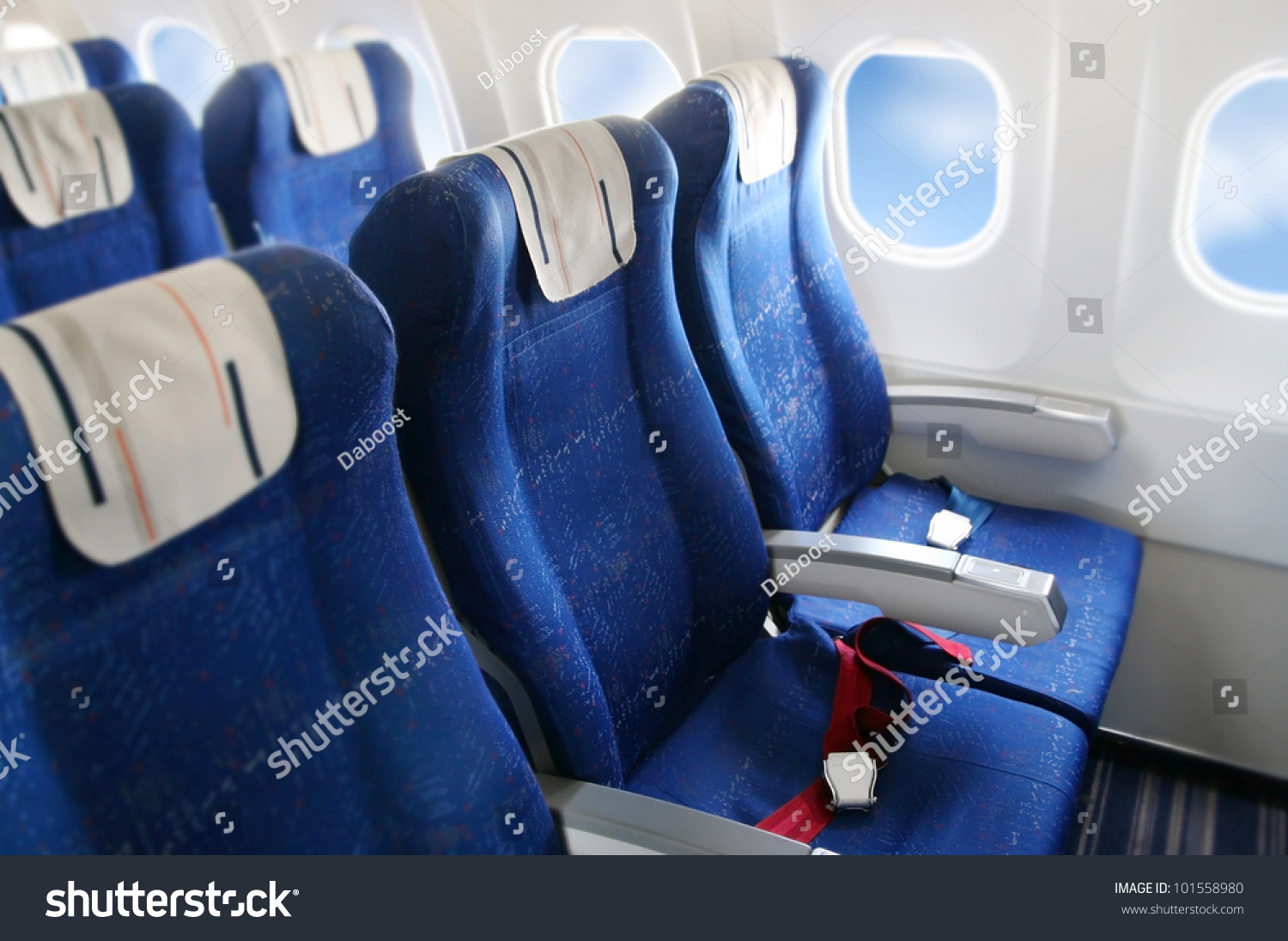 Seat Rows In An Airplane Cabin Stock Photo 101558980 : Shutterstock