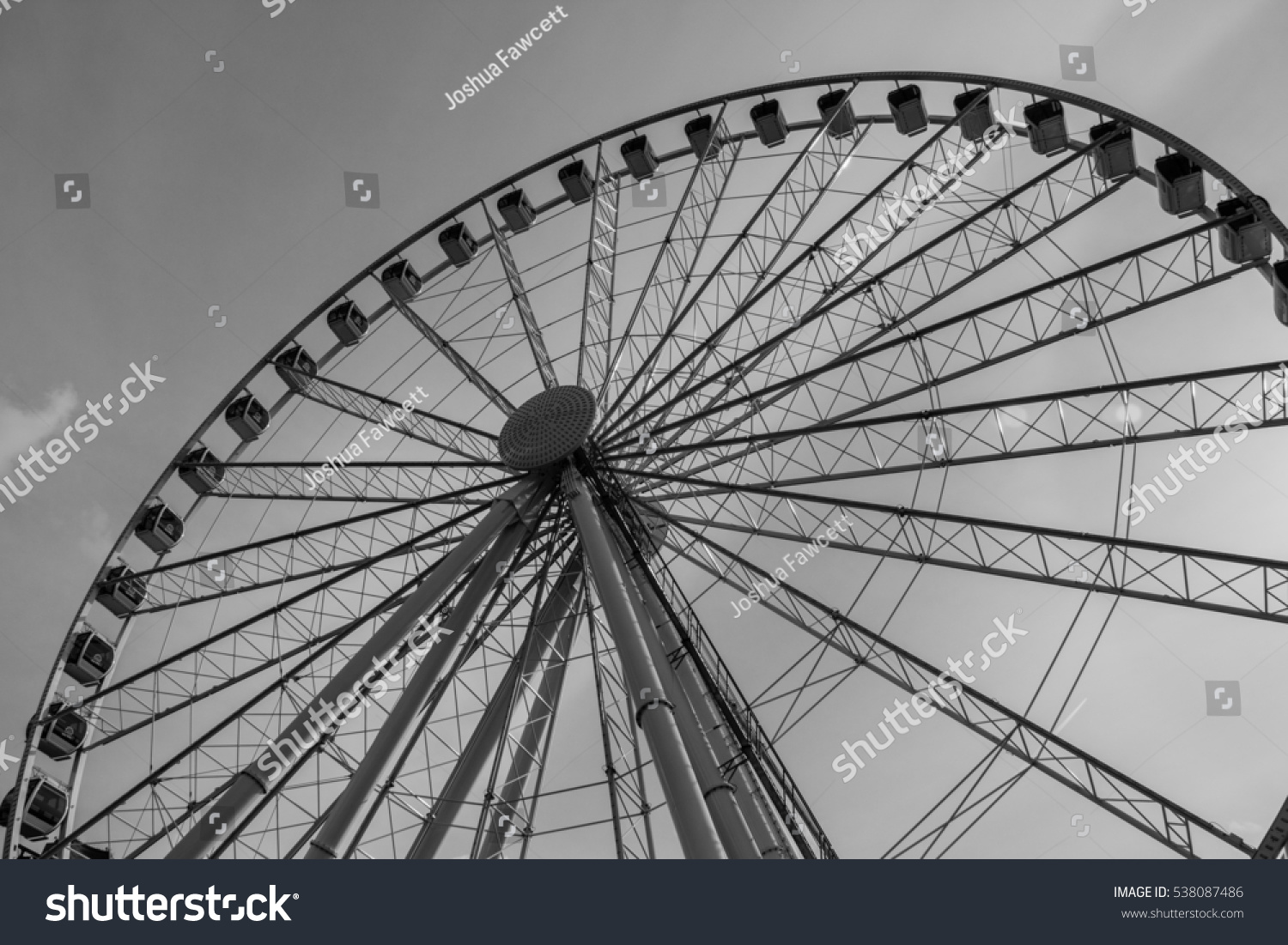 Seattles Great Wheel Black White Stock Photo (Edit Now) 538087486