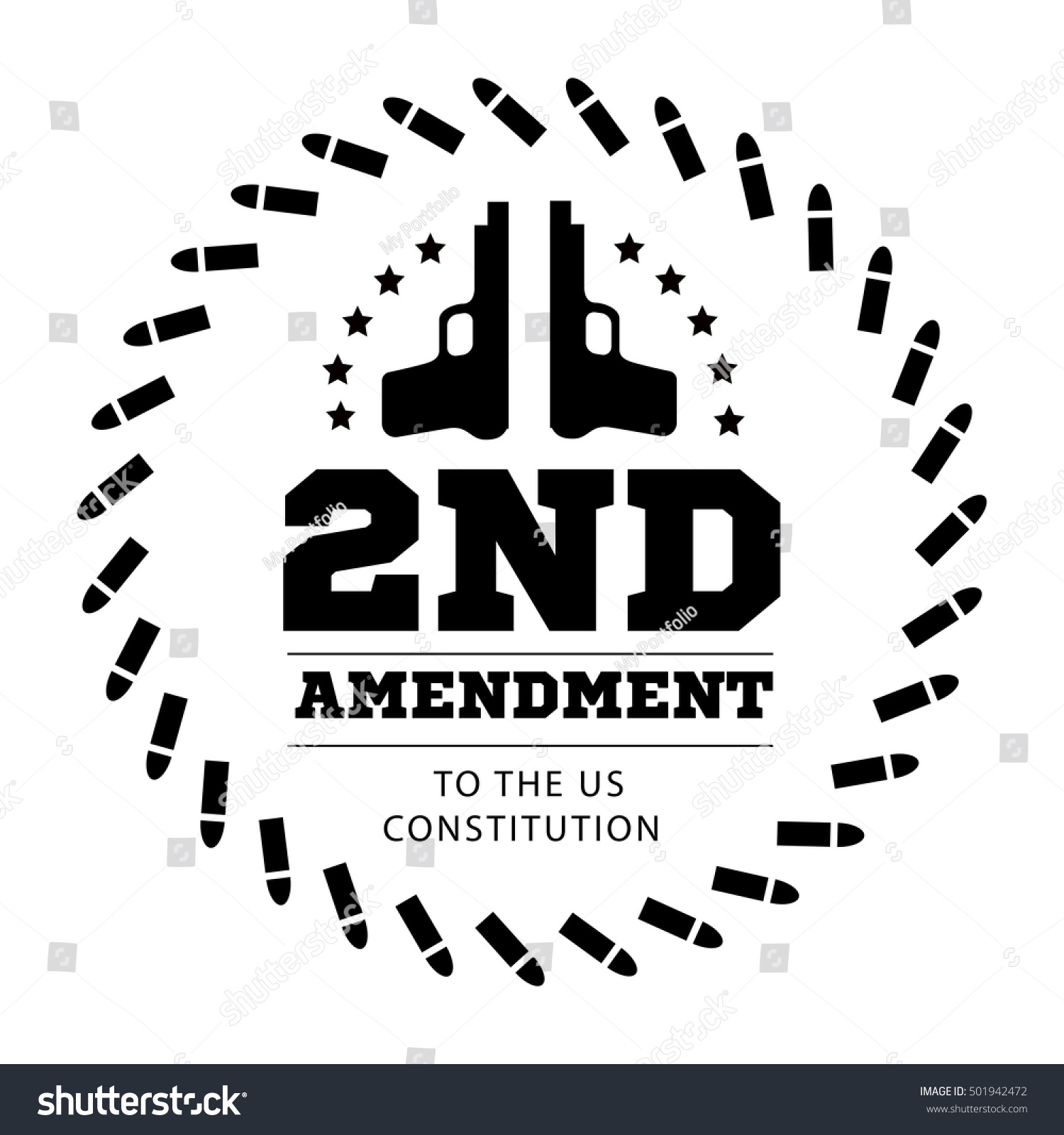 Second Amendment Us Constitution Permit Possession Stock Illustration 501942472