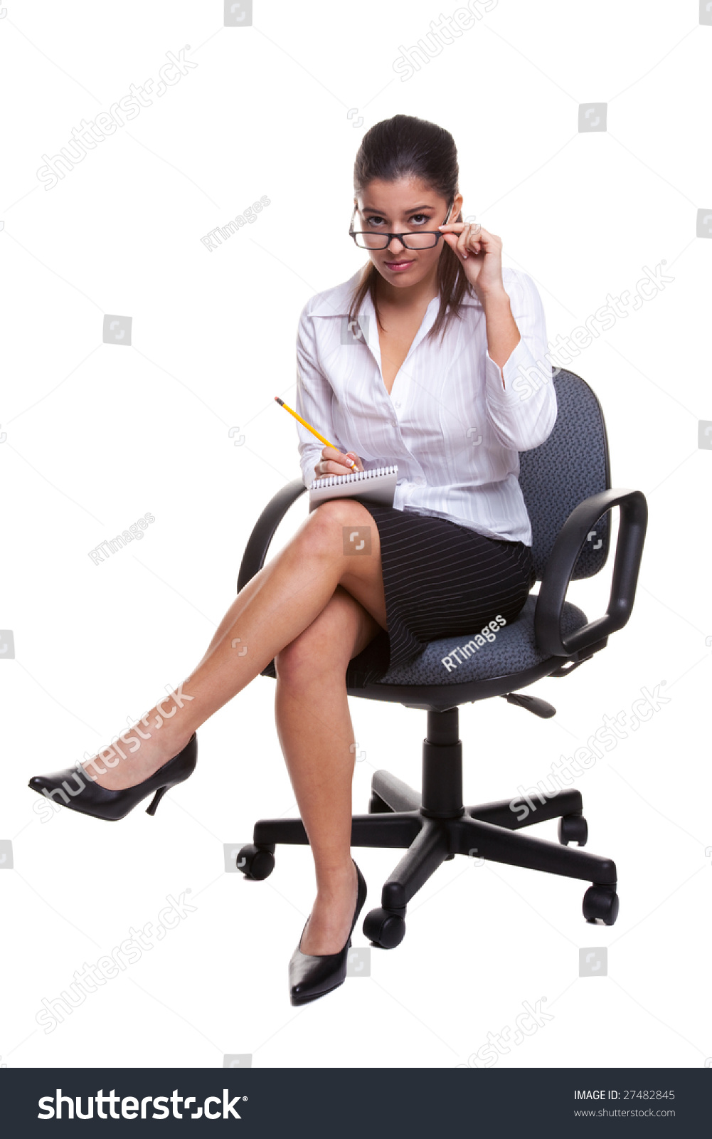 secretary with glasses