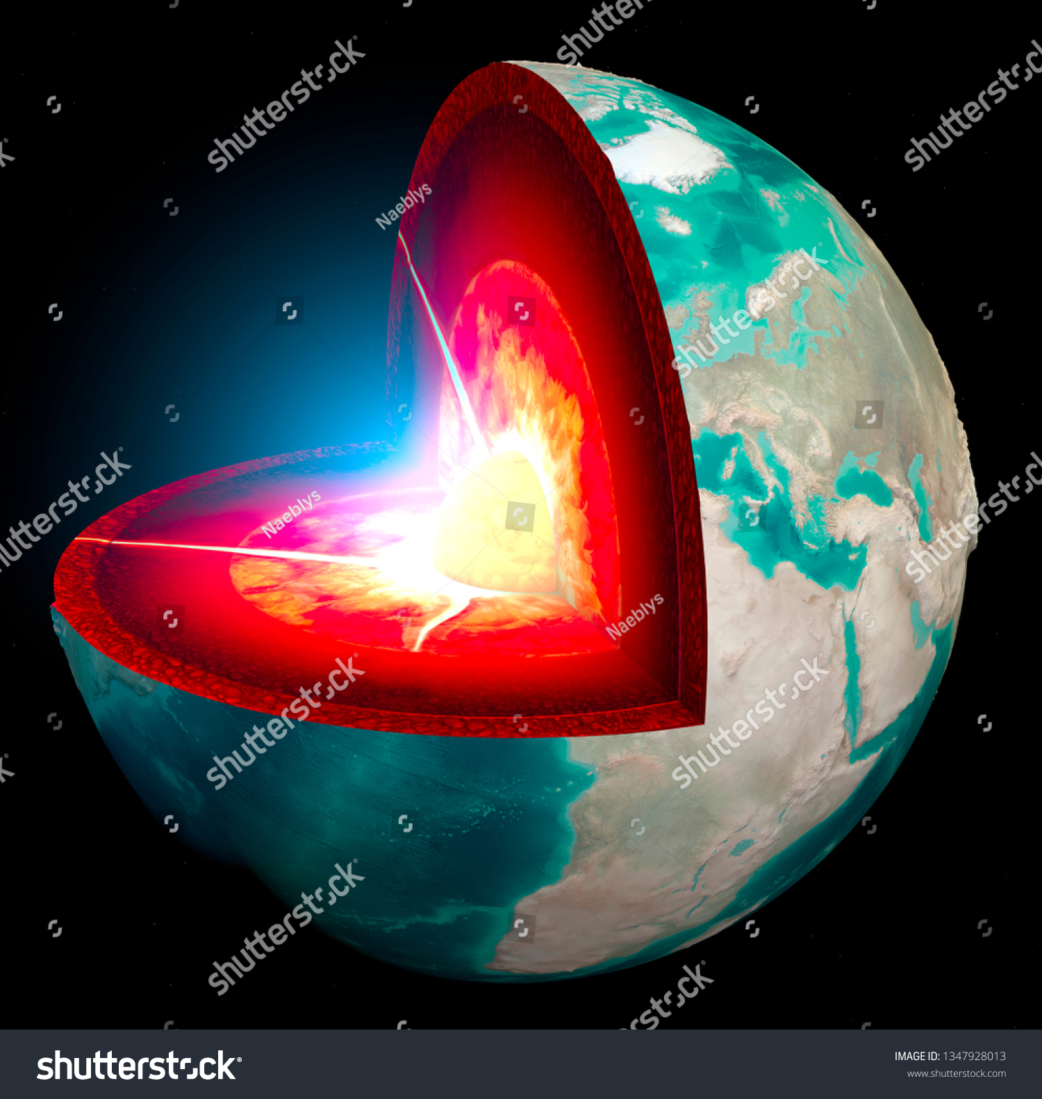 Section Earth Globe Core Soil Layers Stock Illustration 1347928013