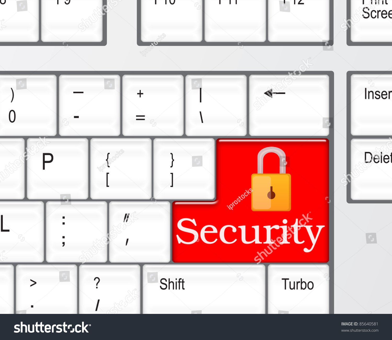 Security Concept Computer Keyboard Security Keypad Stock Illustration