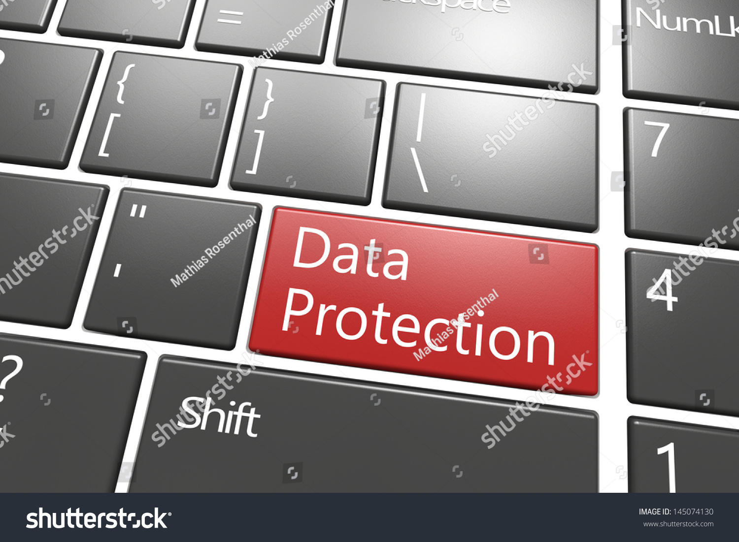 Security Concept Modern Keyboard Red Data Stock Illustration 145074130