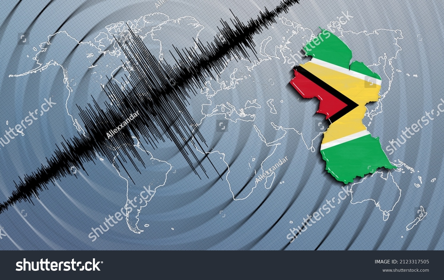 Seismic Activity Earthquake Guyana Map Richter Stock Illustration 2123317505 Shutterstock 2125