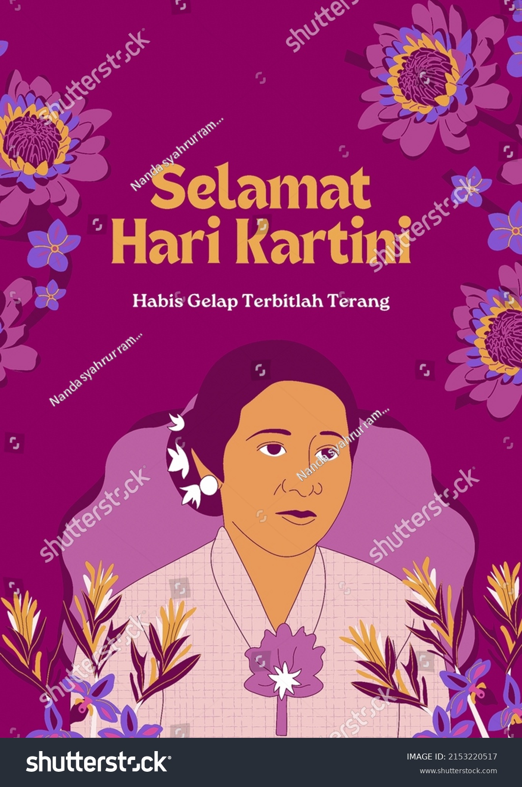 Selamat Hari Kartini Means Happy Kartini Stock Illustration 2153220517 