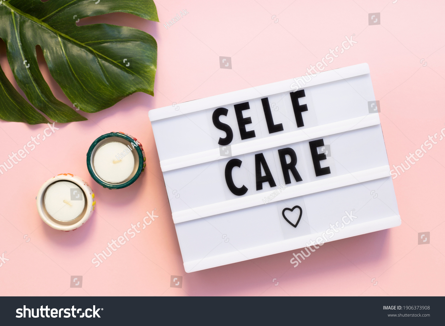 Selfcare Word On Lightbox On Pink Stock Photo 1906373908 | Shutterstock