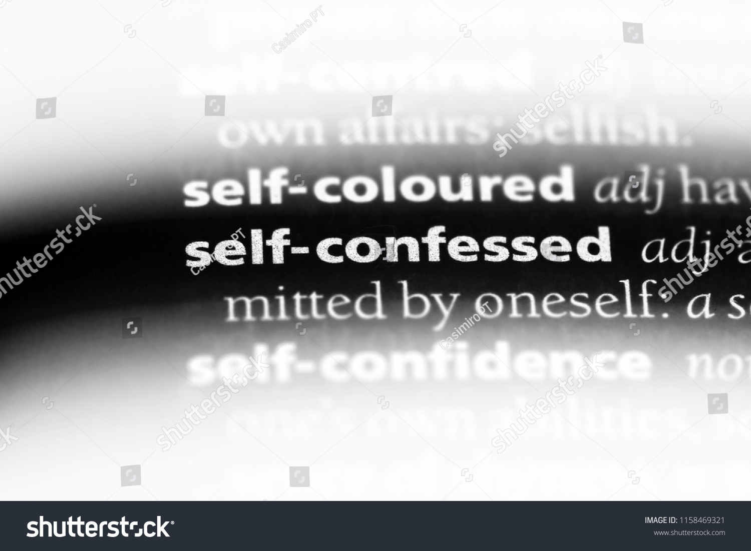 self-confessed-word-dictionary-self-confessed-stock-photo-1158469321