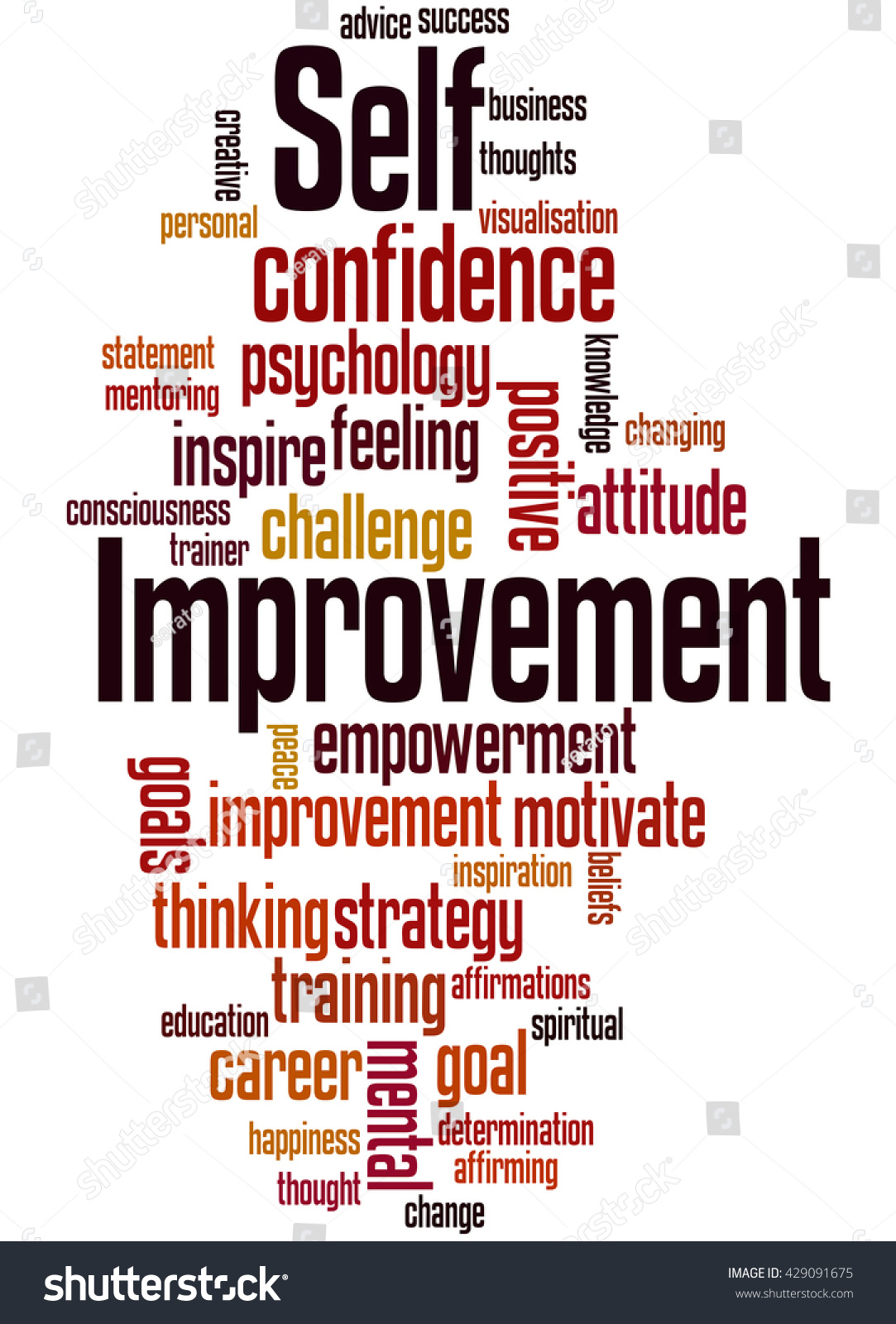 Self Improvement Word Cloud Concept On Stock Illustration 429091675 ...