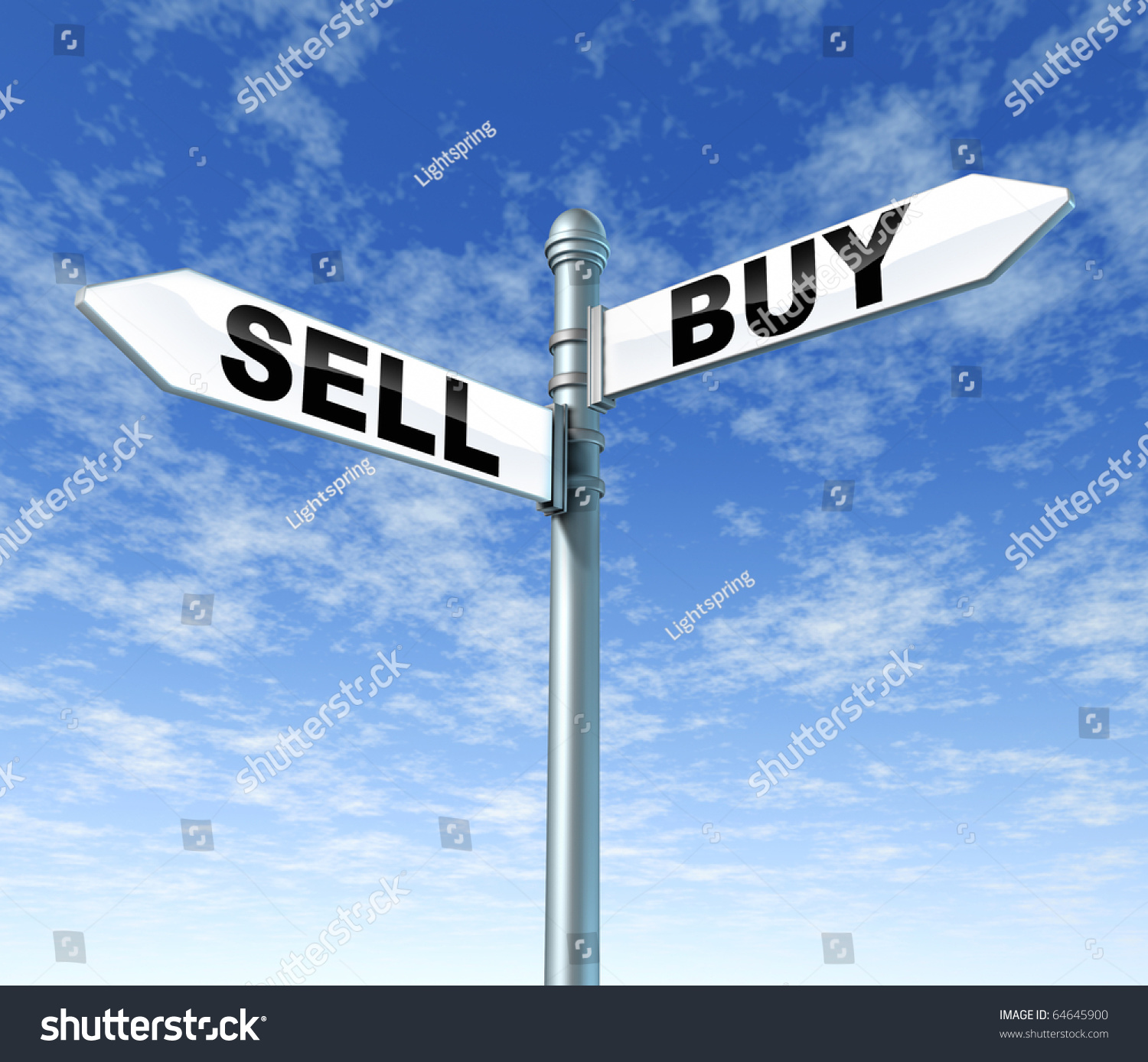 Sell Buy Signpost Sign Post Stock Photo 64645900 : Shutterstock