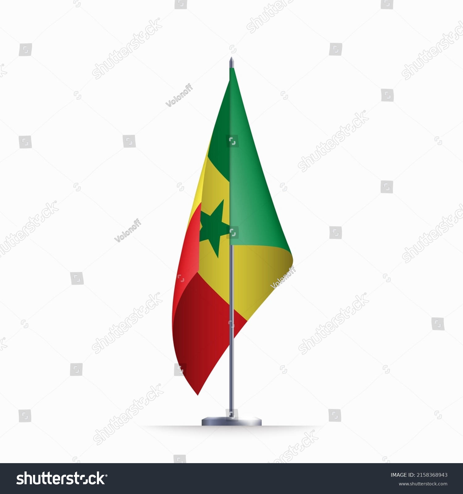 Senegal Flag State Symbol Isolated On Stock Illustration 2158368943 