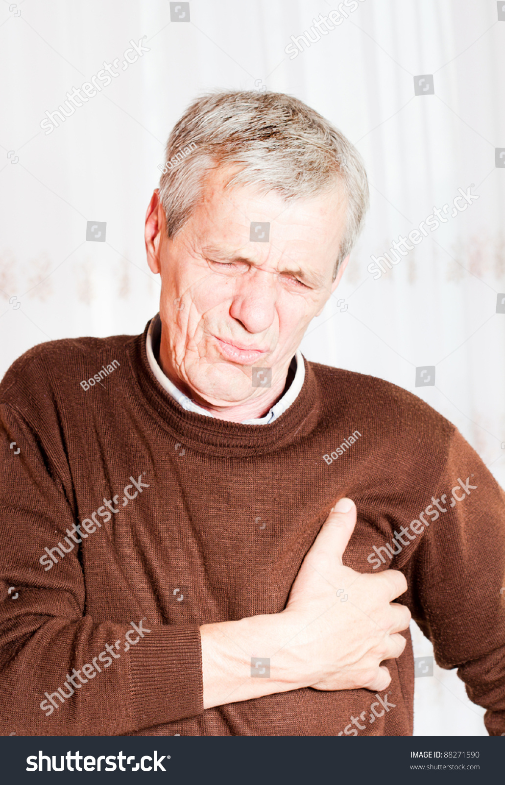 Senior Man Has A Chest Pain Stock Photo 88271590 : Shutterstock