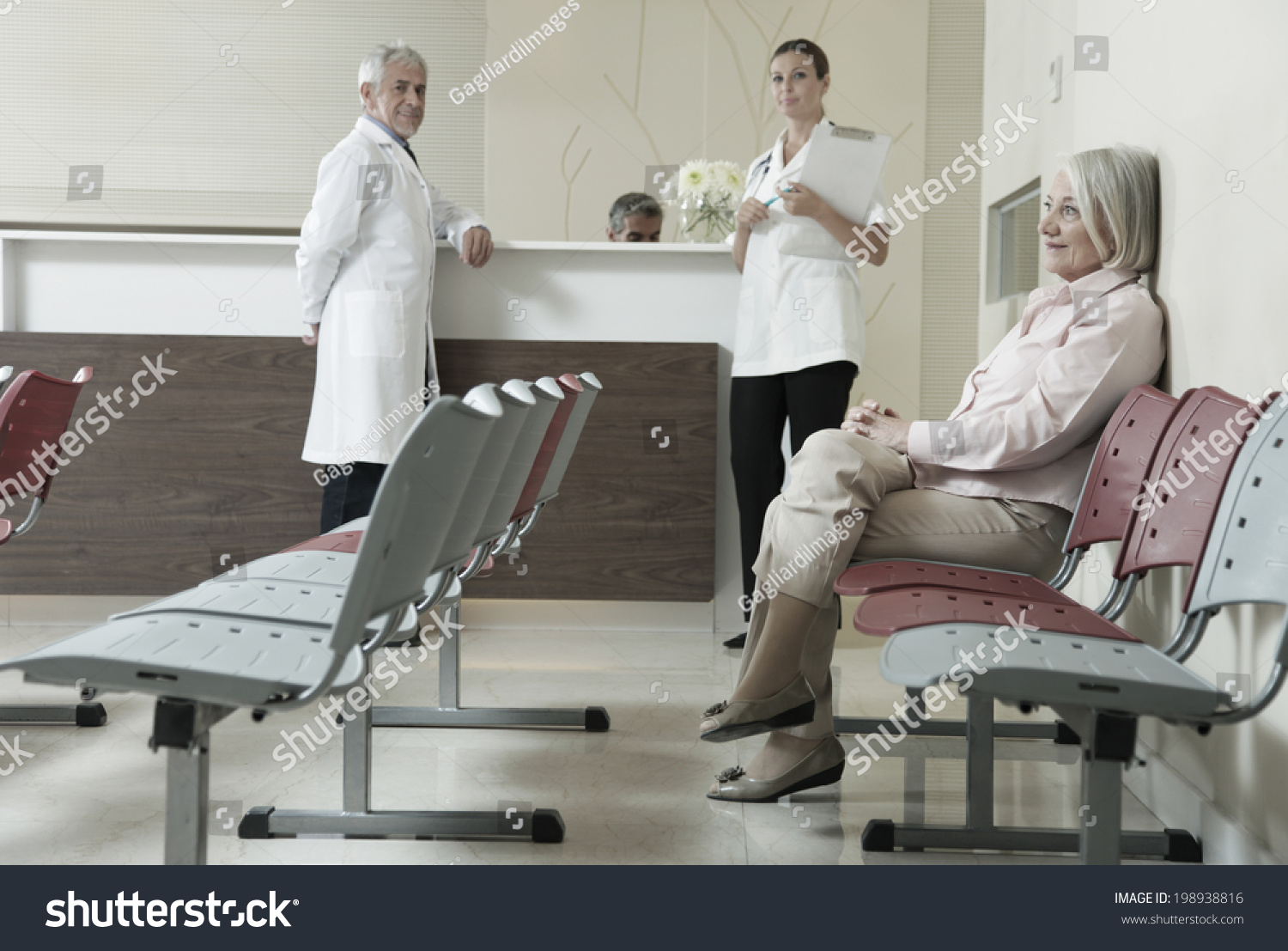 Senior Woman Patient Seated Hospital Waiting Stock Photo Edit Now