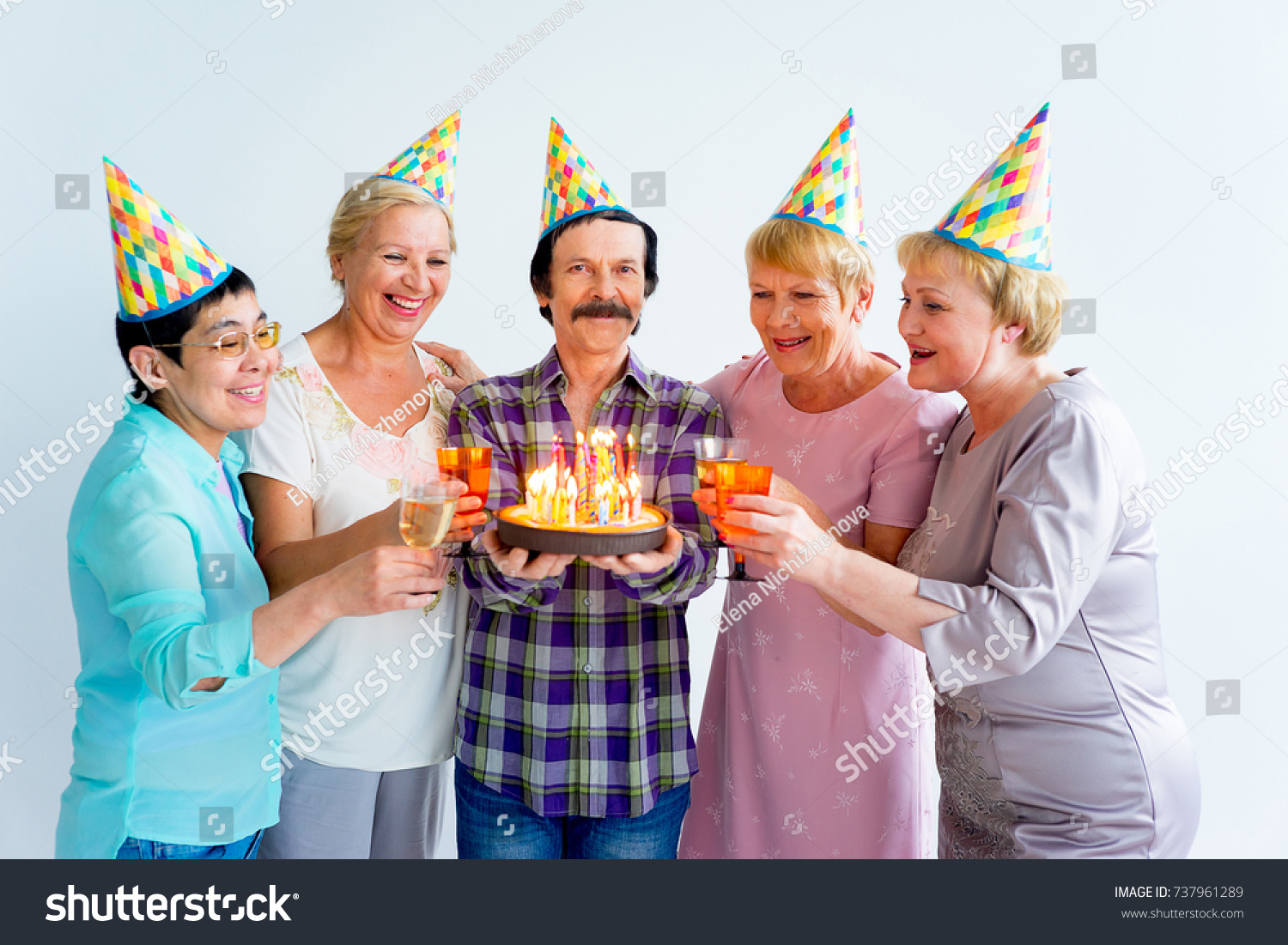 Seniors On Birthday Party Stock Photo 737961289 | Shutterstock