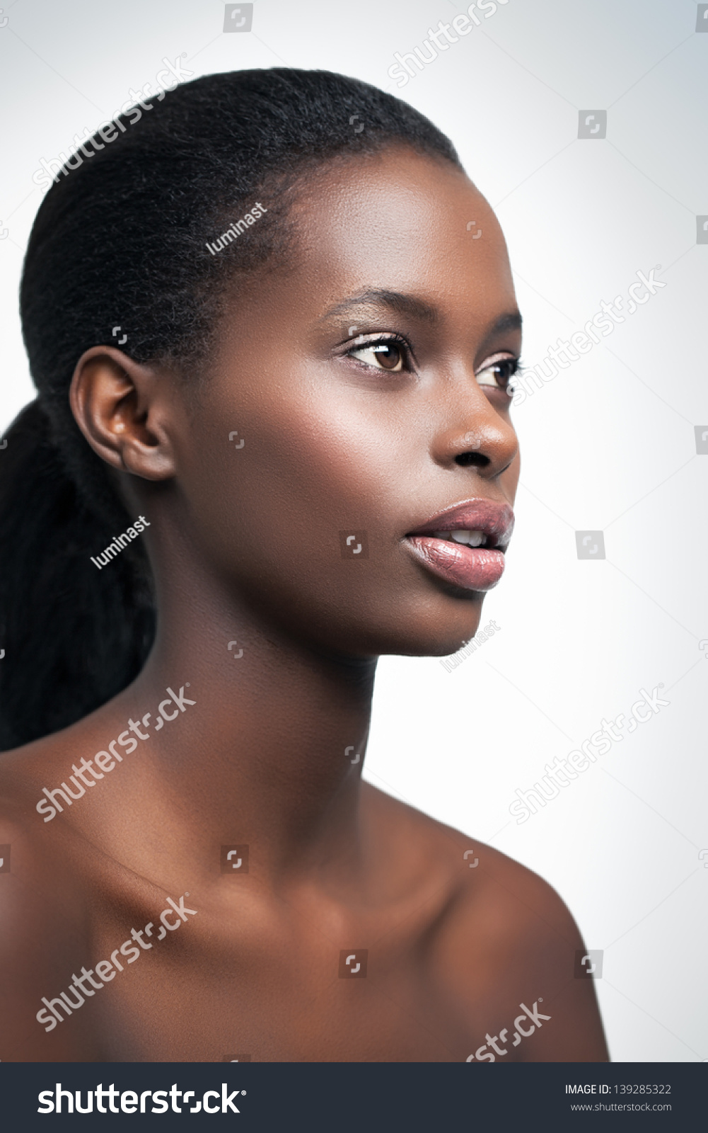 Sensual African Woman Against A White Background. Stock Photo 139285322 ...