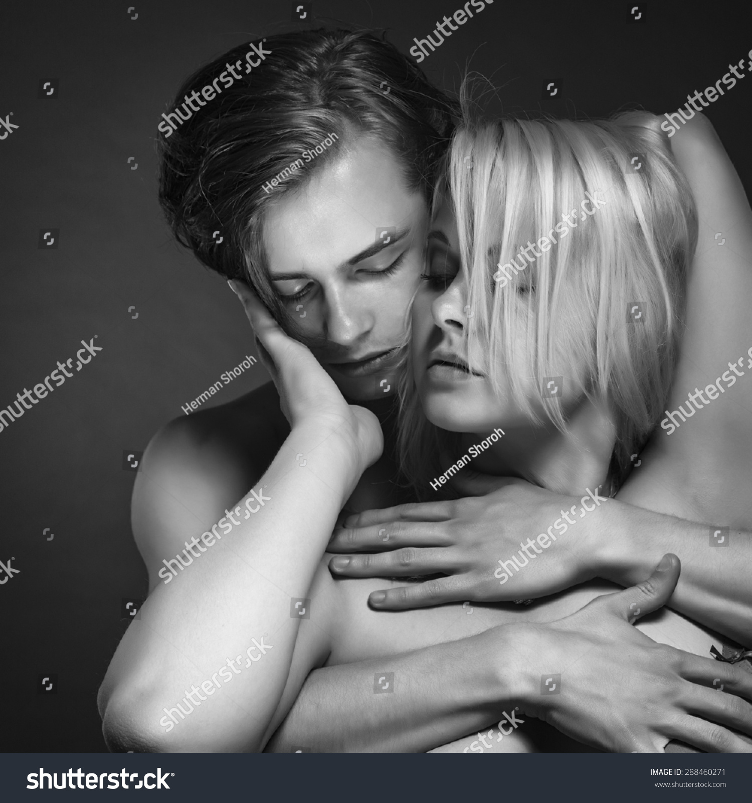 Black and white erotic love photo
