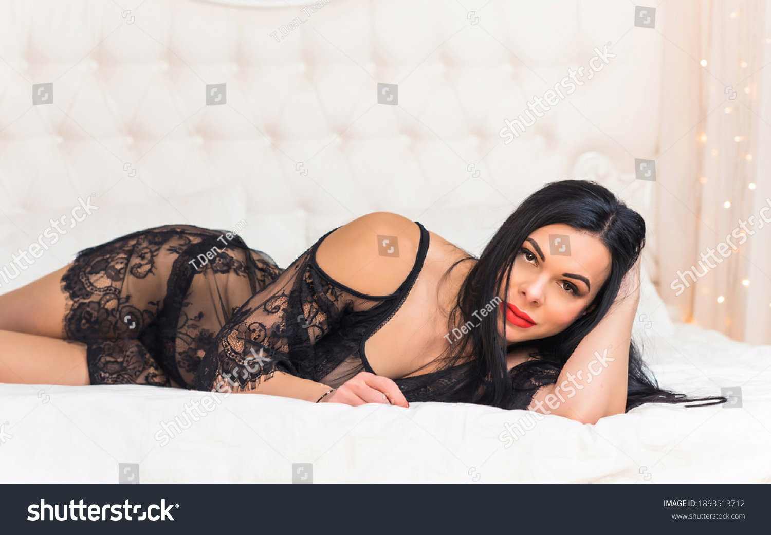 Sensual Woman Black Lace Boudoir Bed Foto Stock 1893513712 Shutterstock 7550