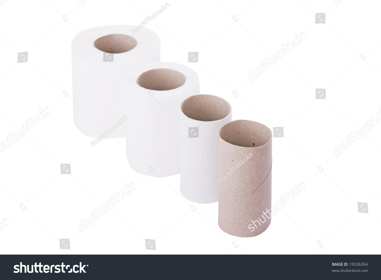 Sequence Of Toilet Paper Rolls From New To Empty Stock Photo 19536394 ...