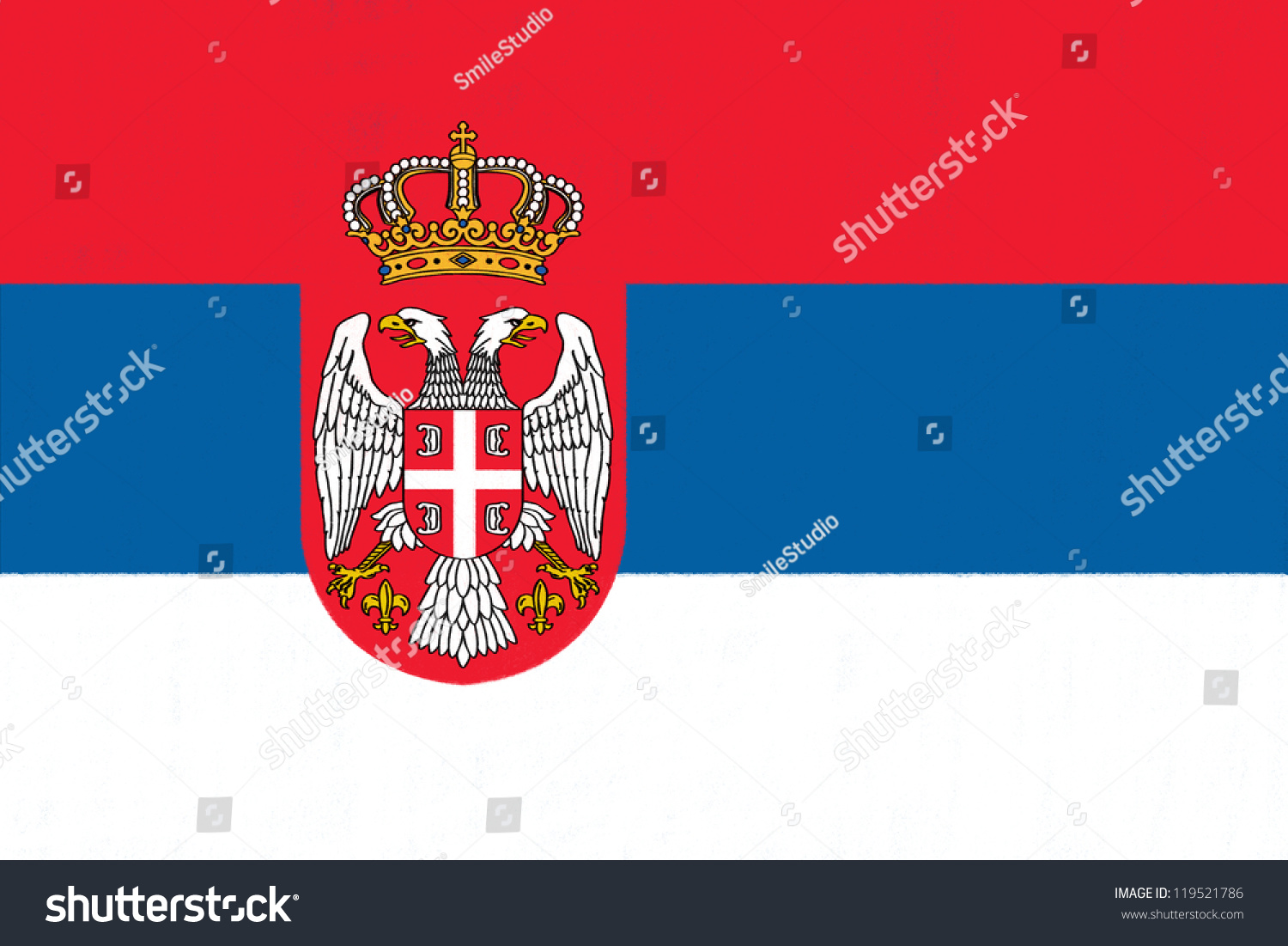 Serbia Flag Drawing By Pastel On Charcoal Paper Stock Photo 119521786 ...