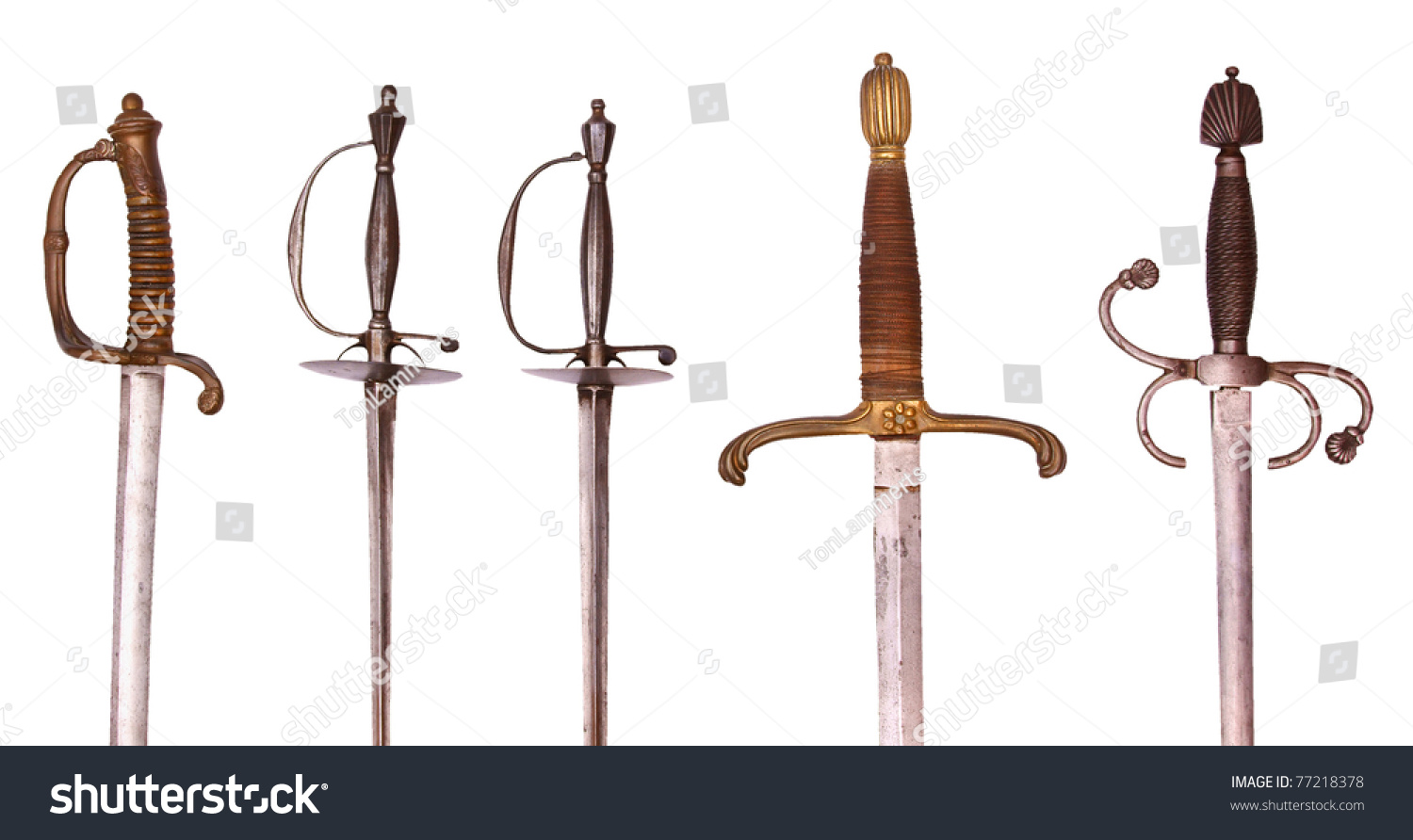 Series Of Swords, Rapiers And Sabres, Isolated On Background Stock ...