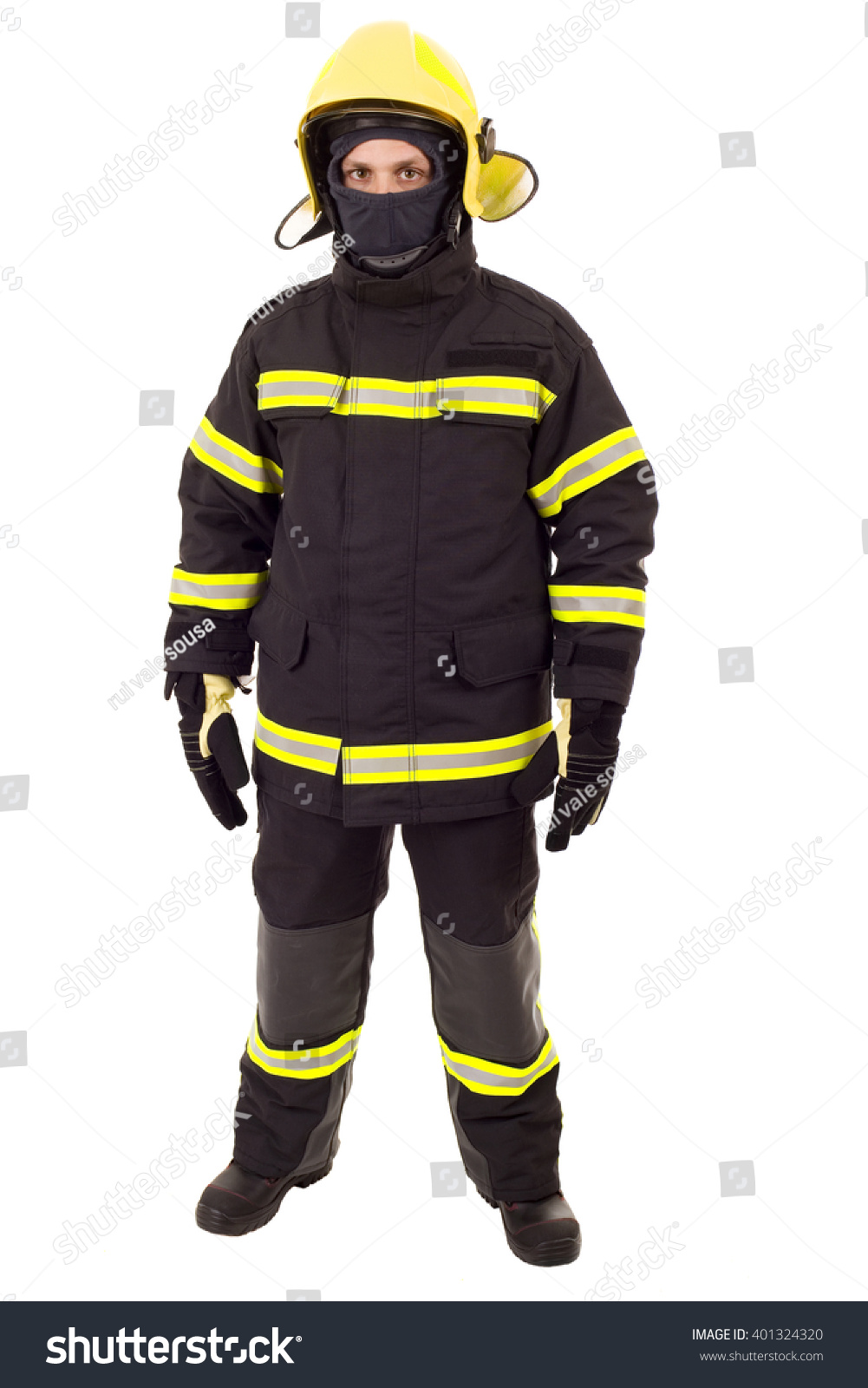 Serious Firefighter Posing Arms Crossed Full Stock Photo (Edit Now ...