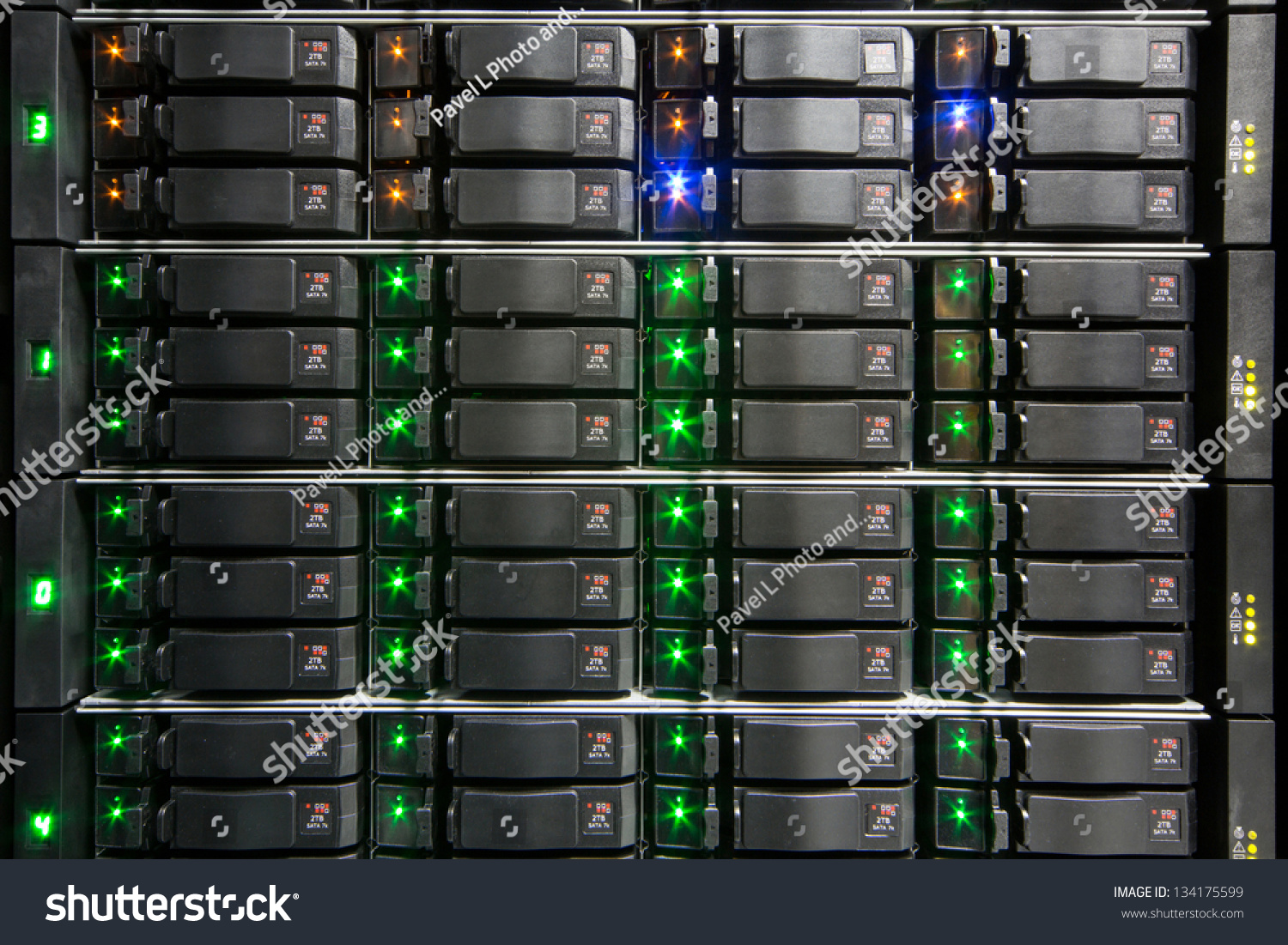  Tawny Brown Dual Curve Template Design Featuring Server Rack with Multiple