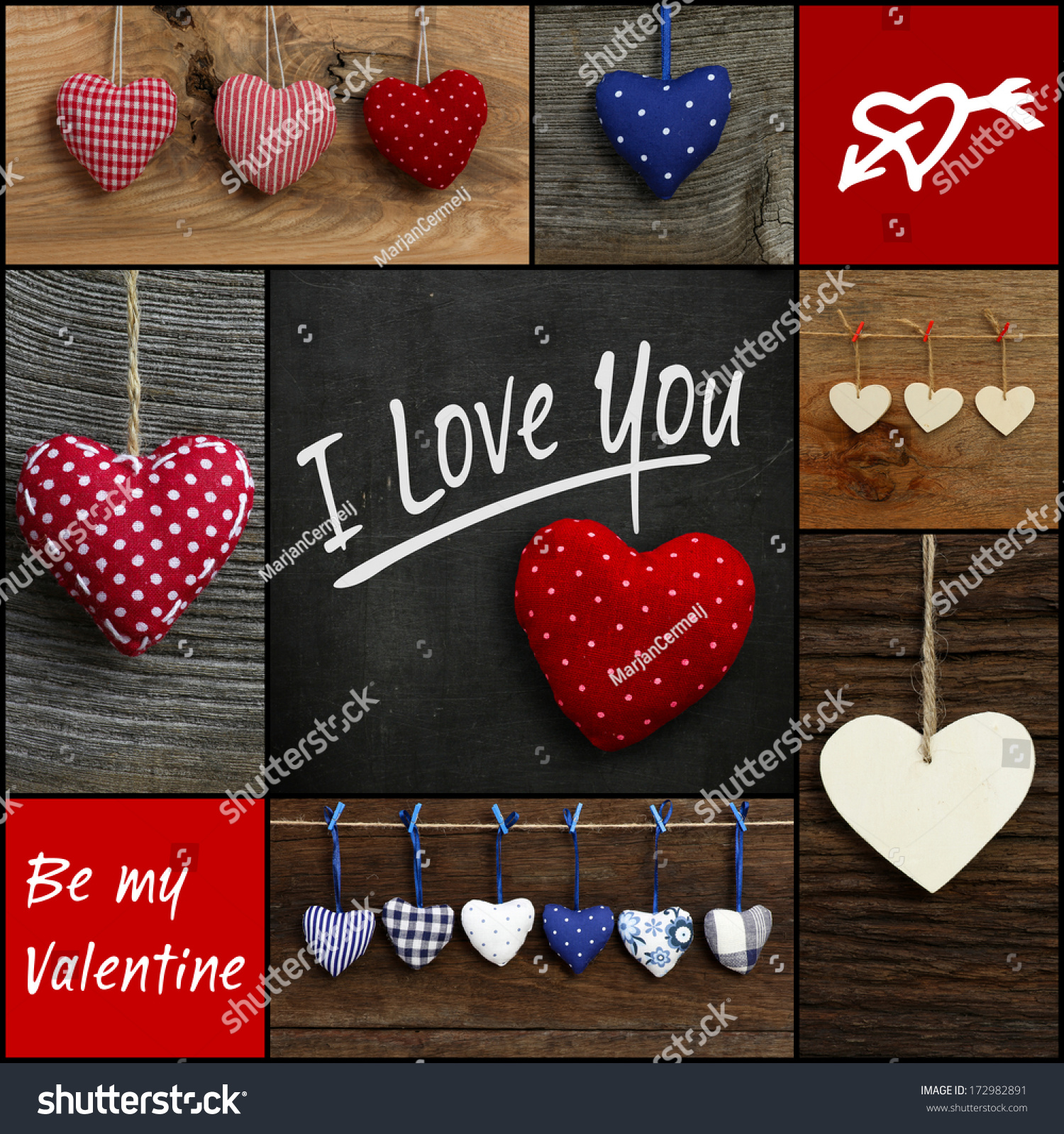 Set Collage Valentines Love Message Colorful Stock Photo Edit Now