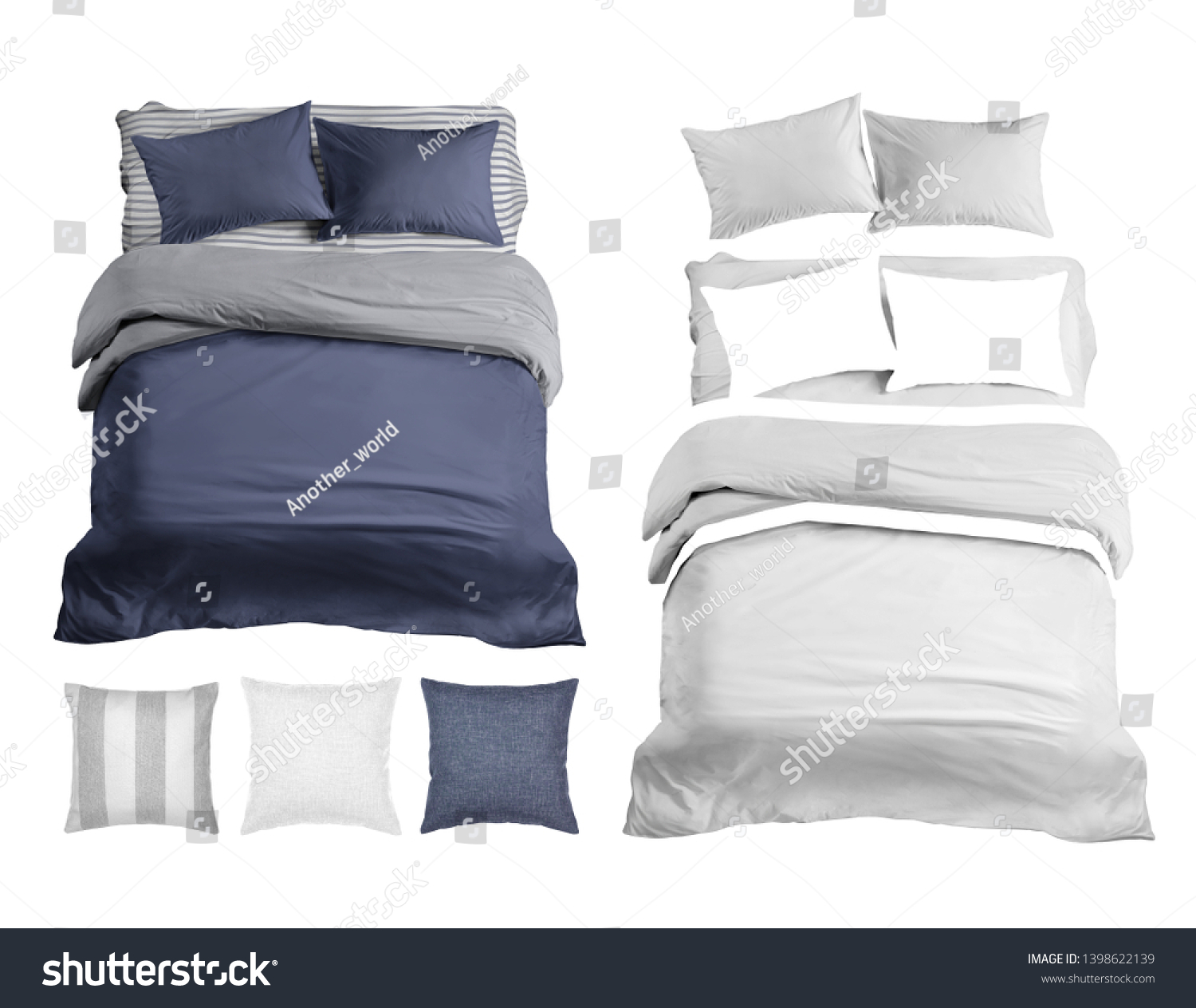 Download Set Bedding Items Mockup Bed Linen Stock Photo Edit Now 1398622139