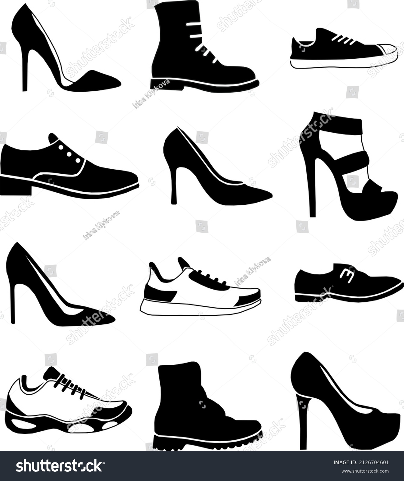 Set Black White Shoe Badges Stock Illustration 2126704601 | Shutterstock