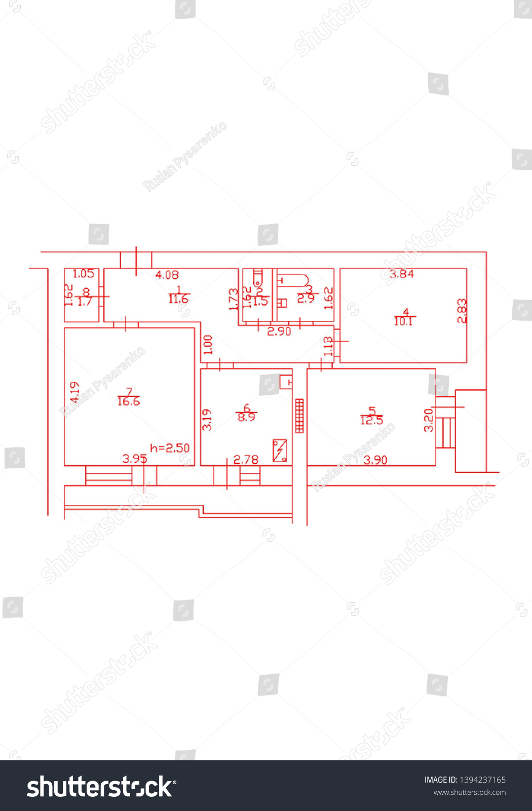 Set Blueprints Floor Plan Blueprints Floor Stock Illustration