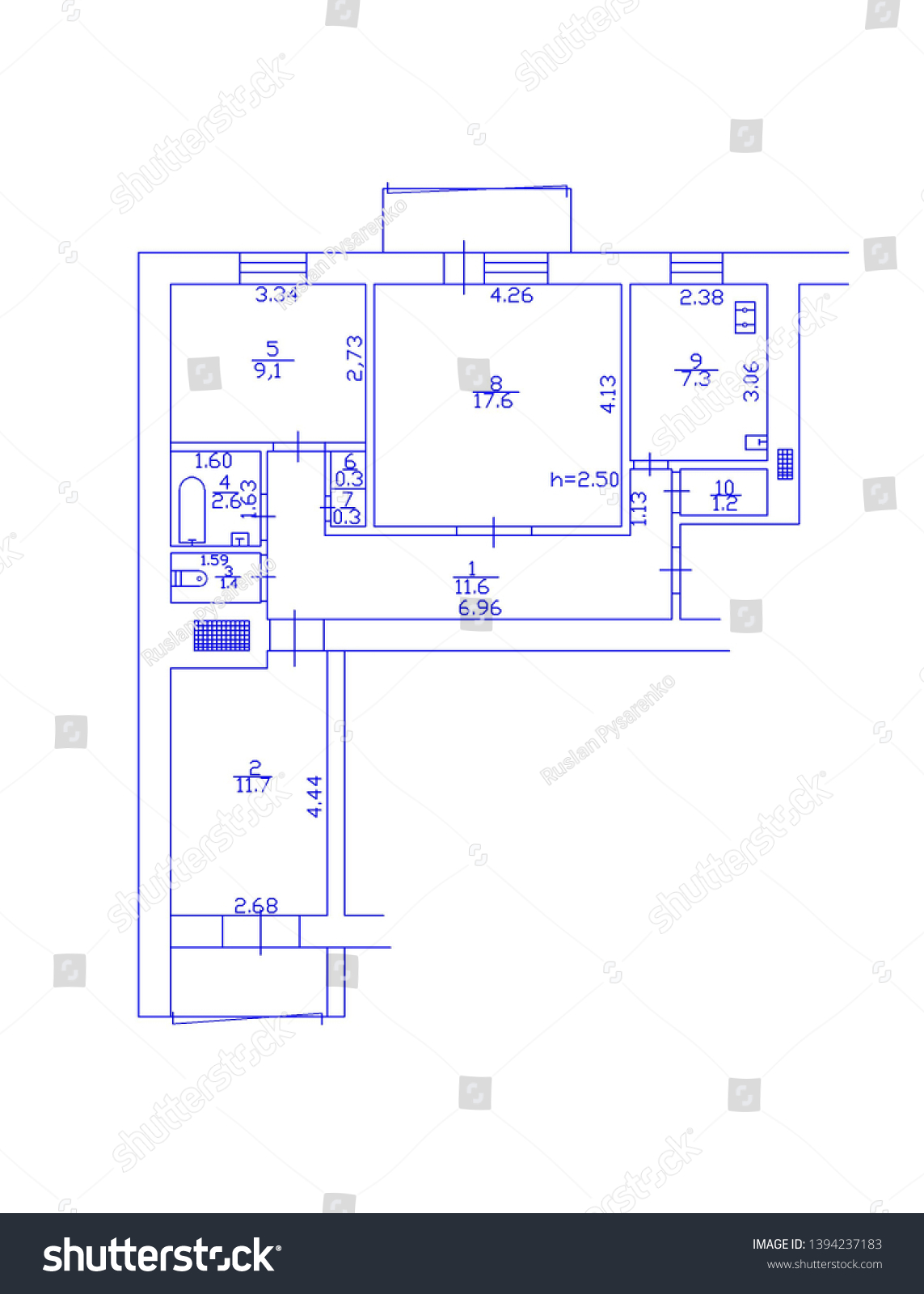 Set Blueprints Floor Plan Blueprints Floor Stock Illustration