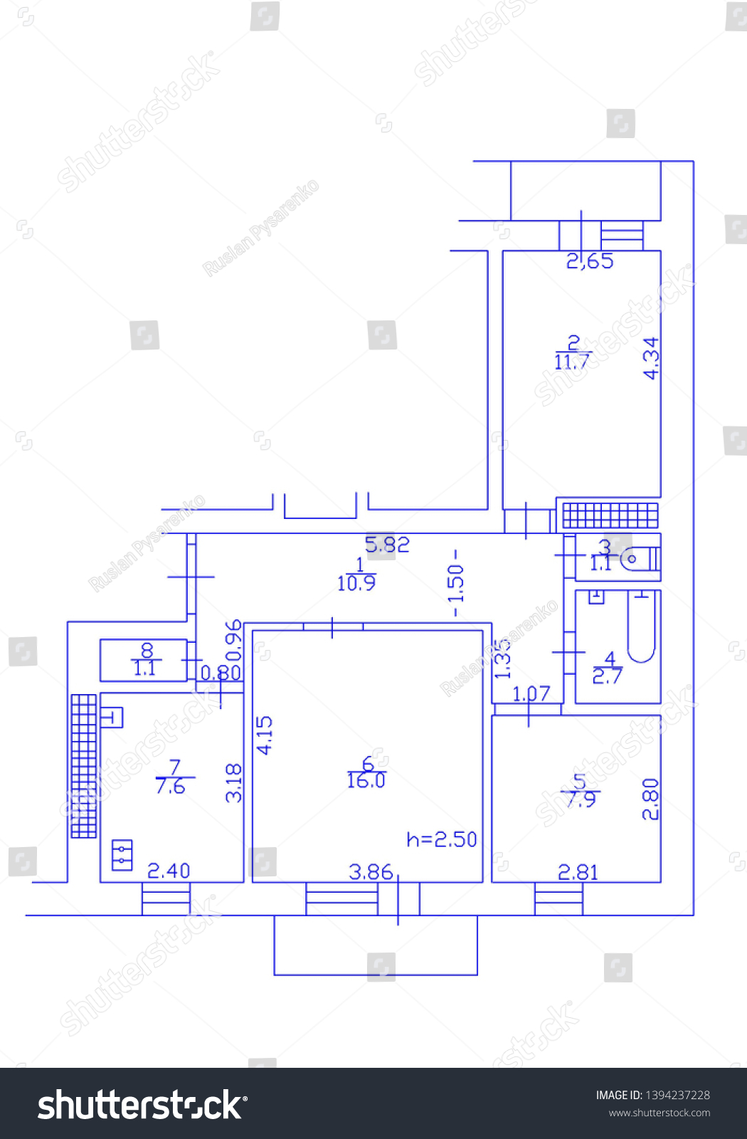 Set Blueprints Floor Plan Blueprints Floor Stock Illustration 1394237228