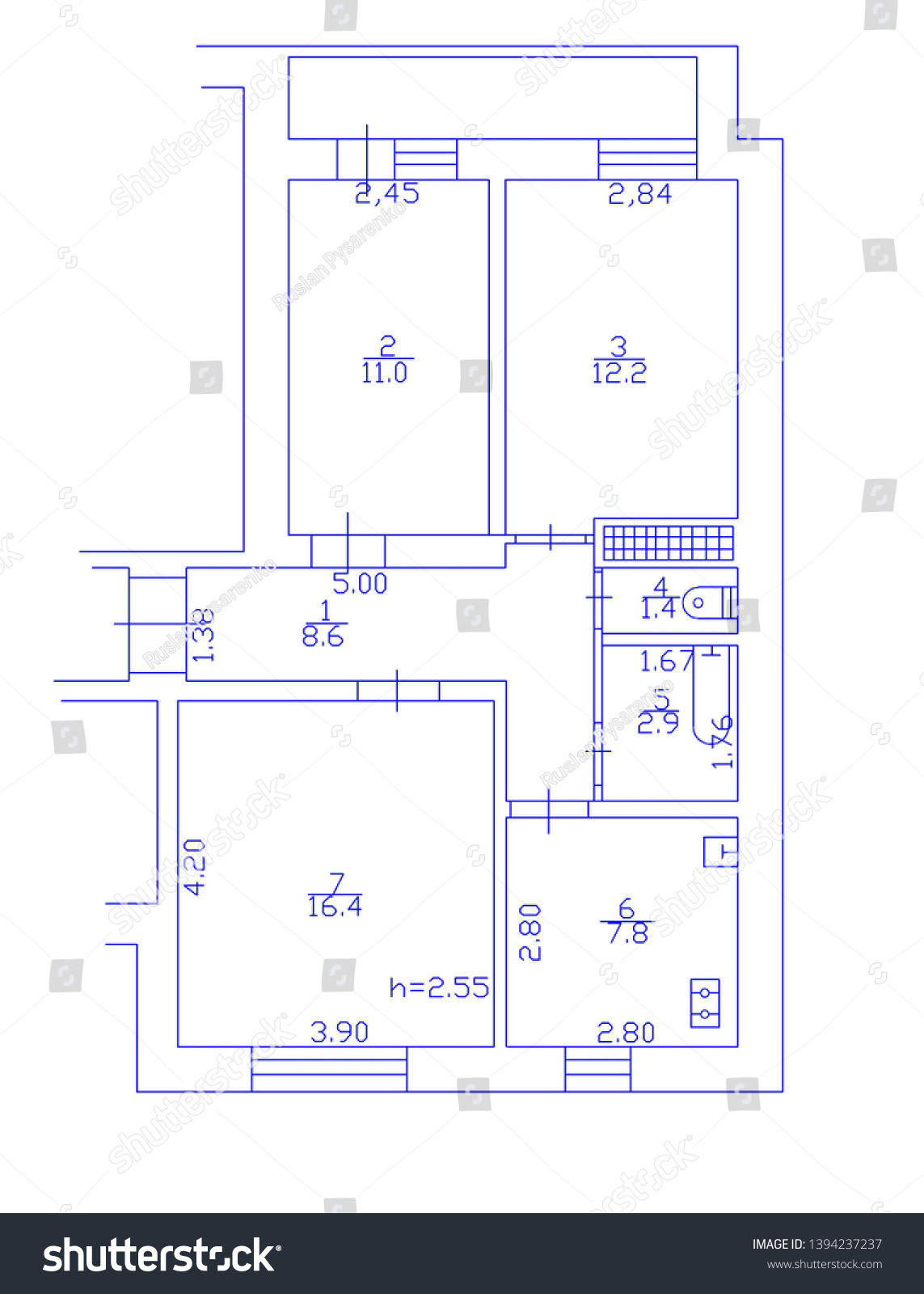 Set Blueprints Floor Plan Blueprints Floor Stock Illustration 1394237237
