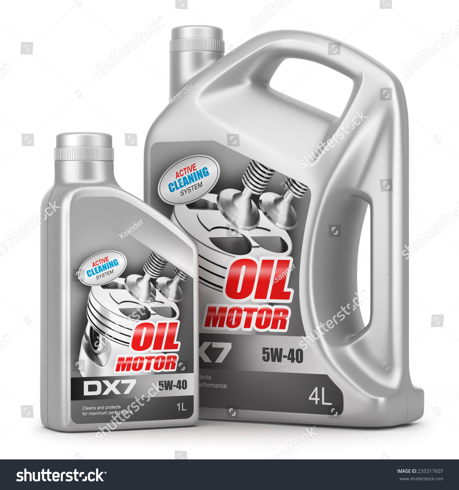 Set Canisters Motor Oil Isolated On Stock Illustration 235317607