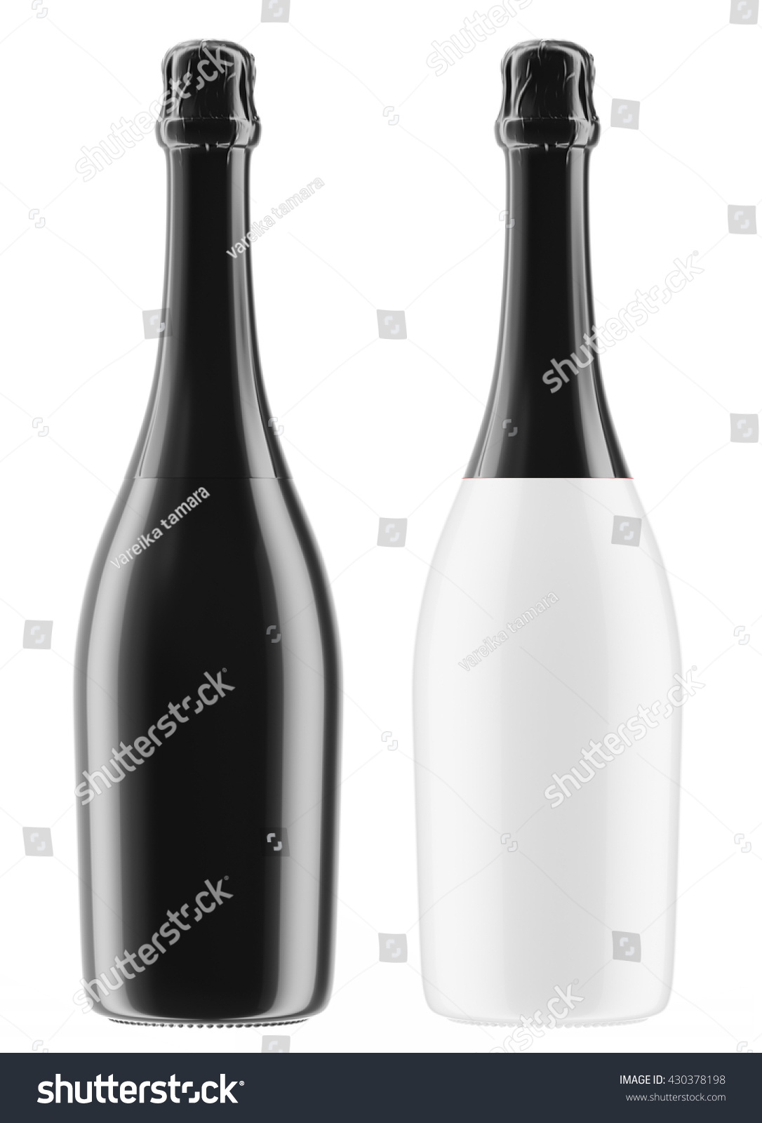 Download Set Champagne Sparkling Wine Bottles Black Stock Illustration 430378198