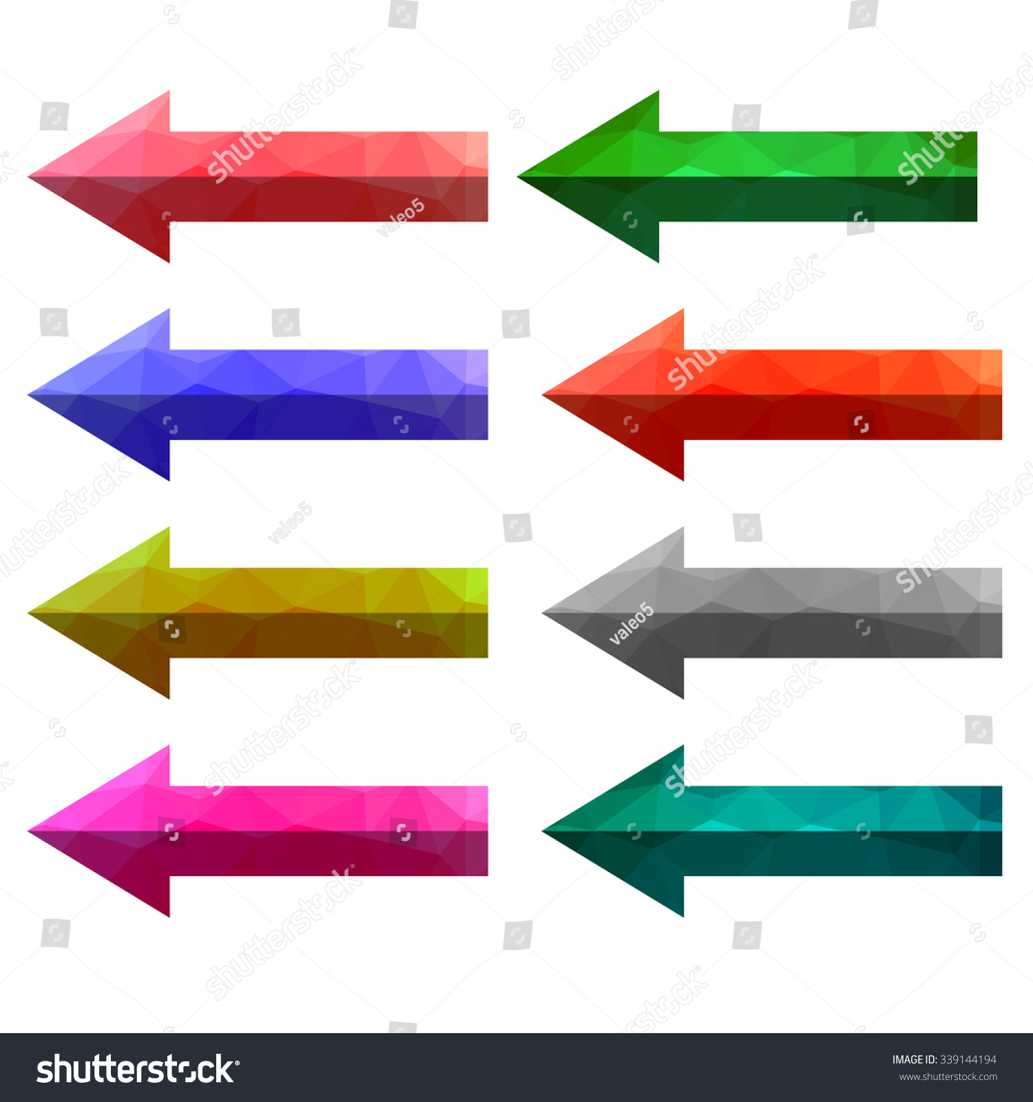 Set Of Colorful Arrows Isolated On White Background. Colored Arrow ...