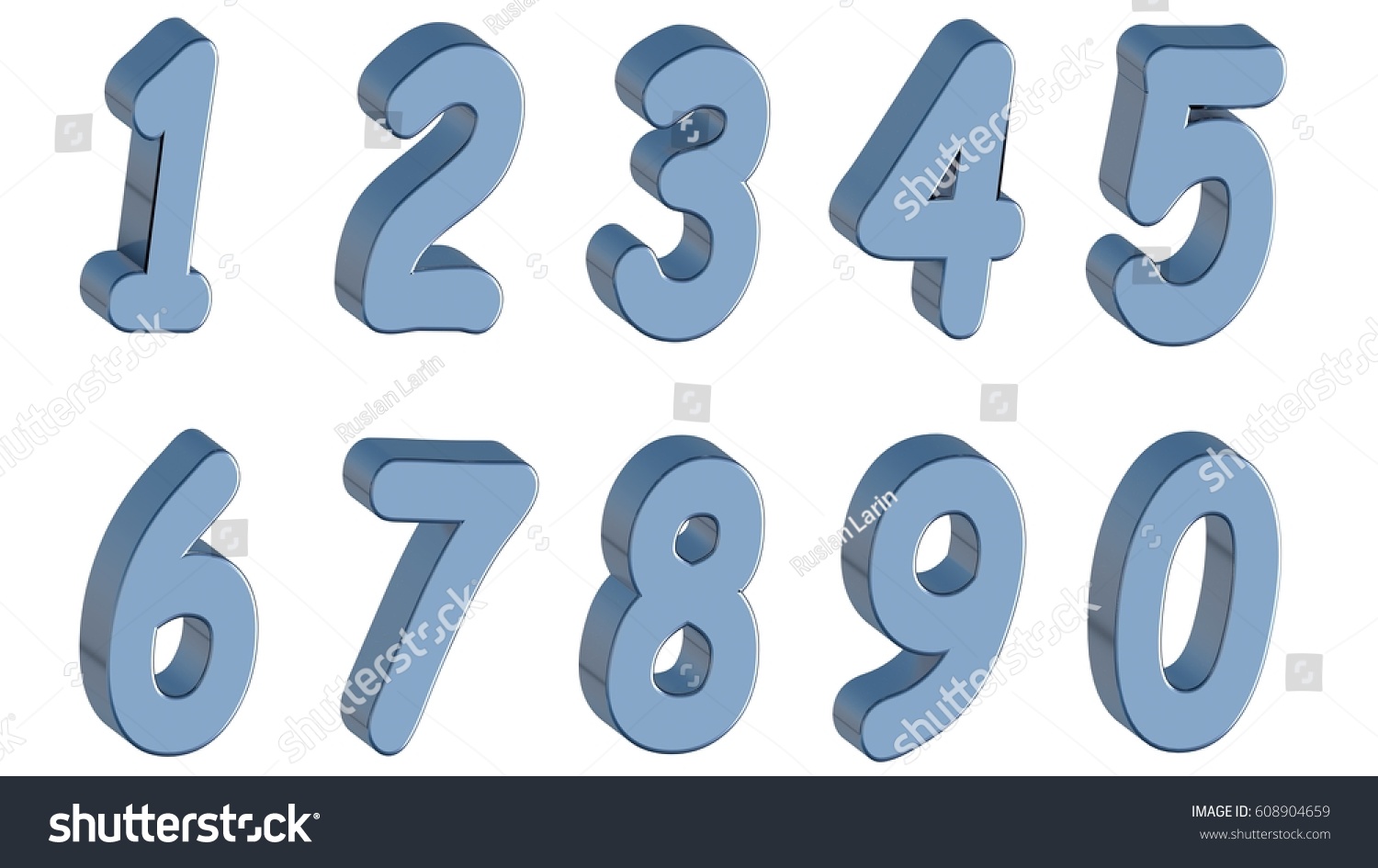 Royalty Free Stock Illustration Of Set 3 D Numbers Blue Comics Style