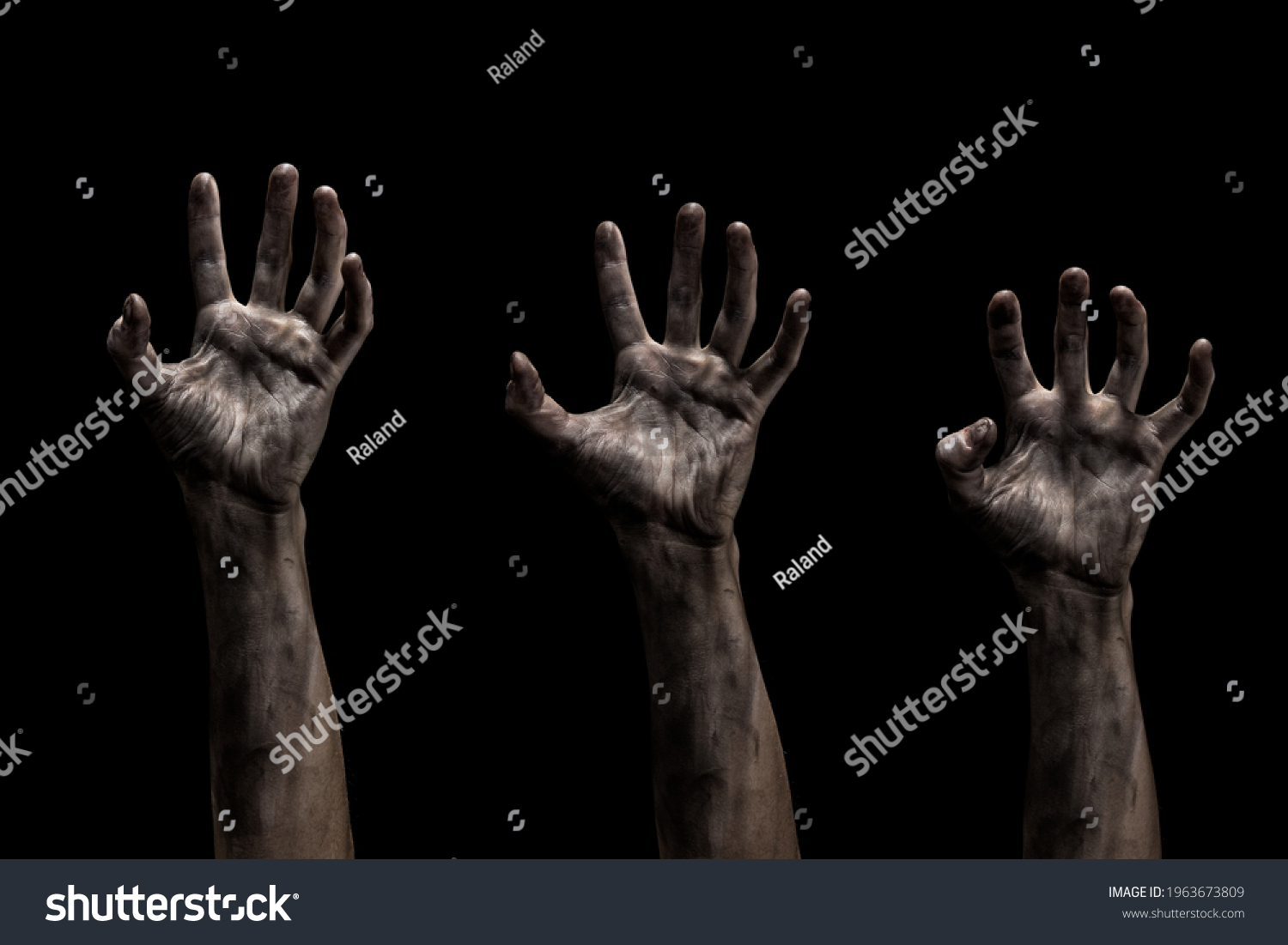 Set Dirty Creepy Zombies Hands Different Stock Photo 1963673809 ...