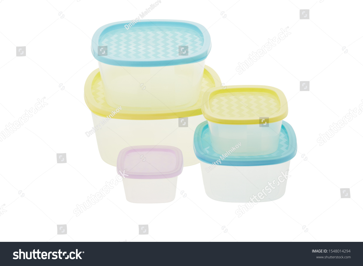  White Classic  Template Design Featuring Set of Empty Transparent Plastic Containers for Food