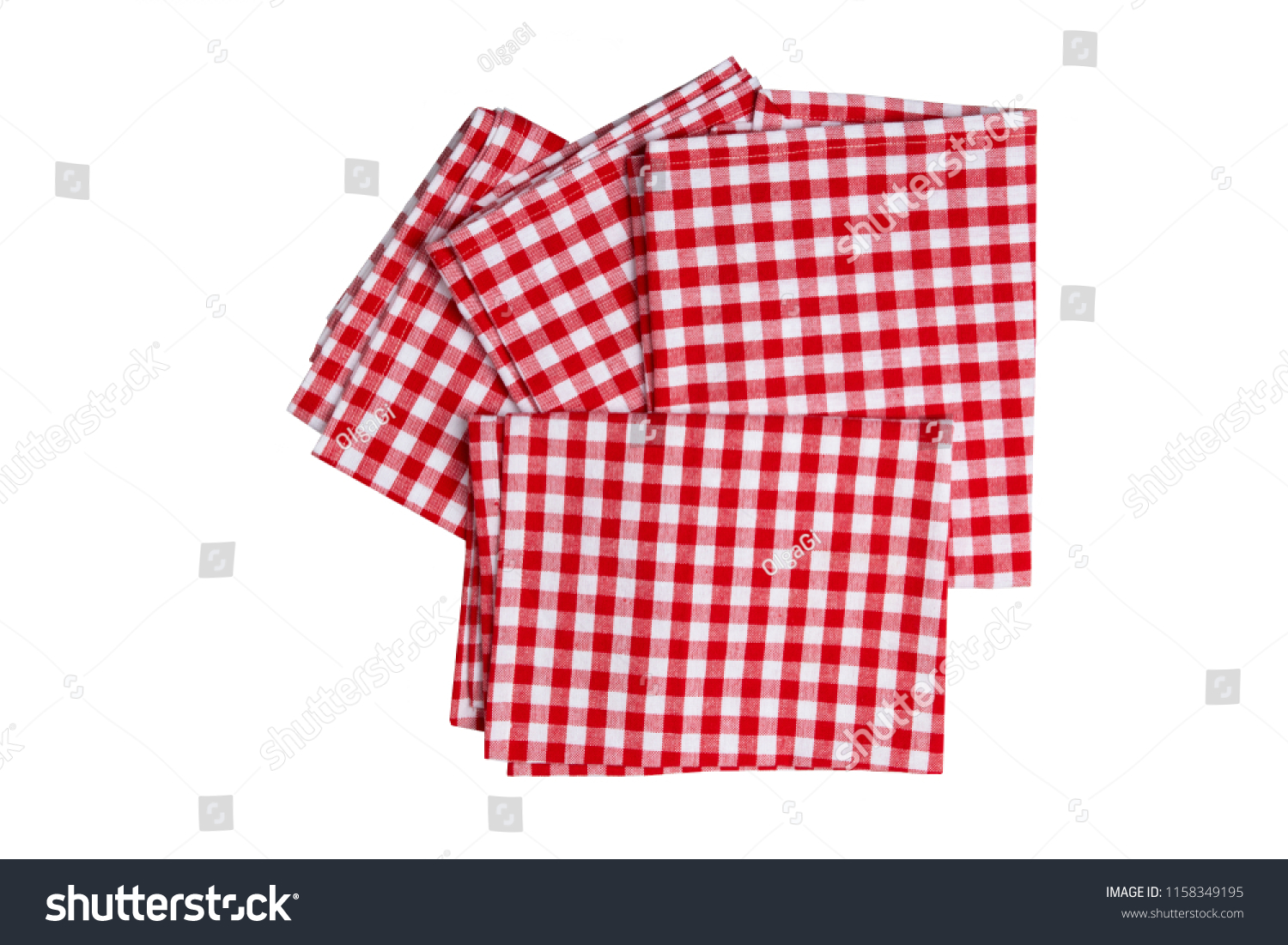 Set Four Red White Checkered Napkins Stock Photo 1158349195 | Shutterstock