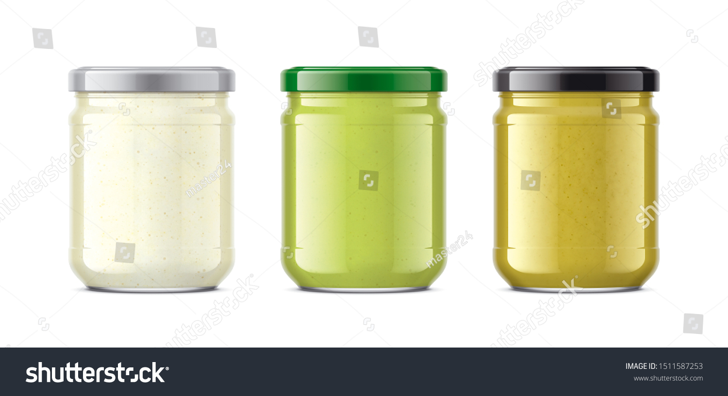 Download Set Glass Jar Sauces Mustard Wasabi Stock Illustration 1511587253 Yellowimages Mockups