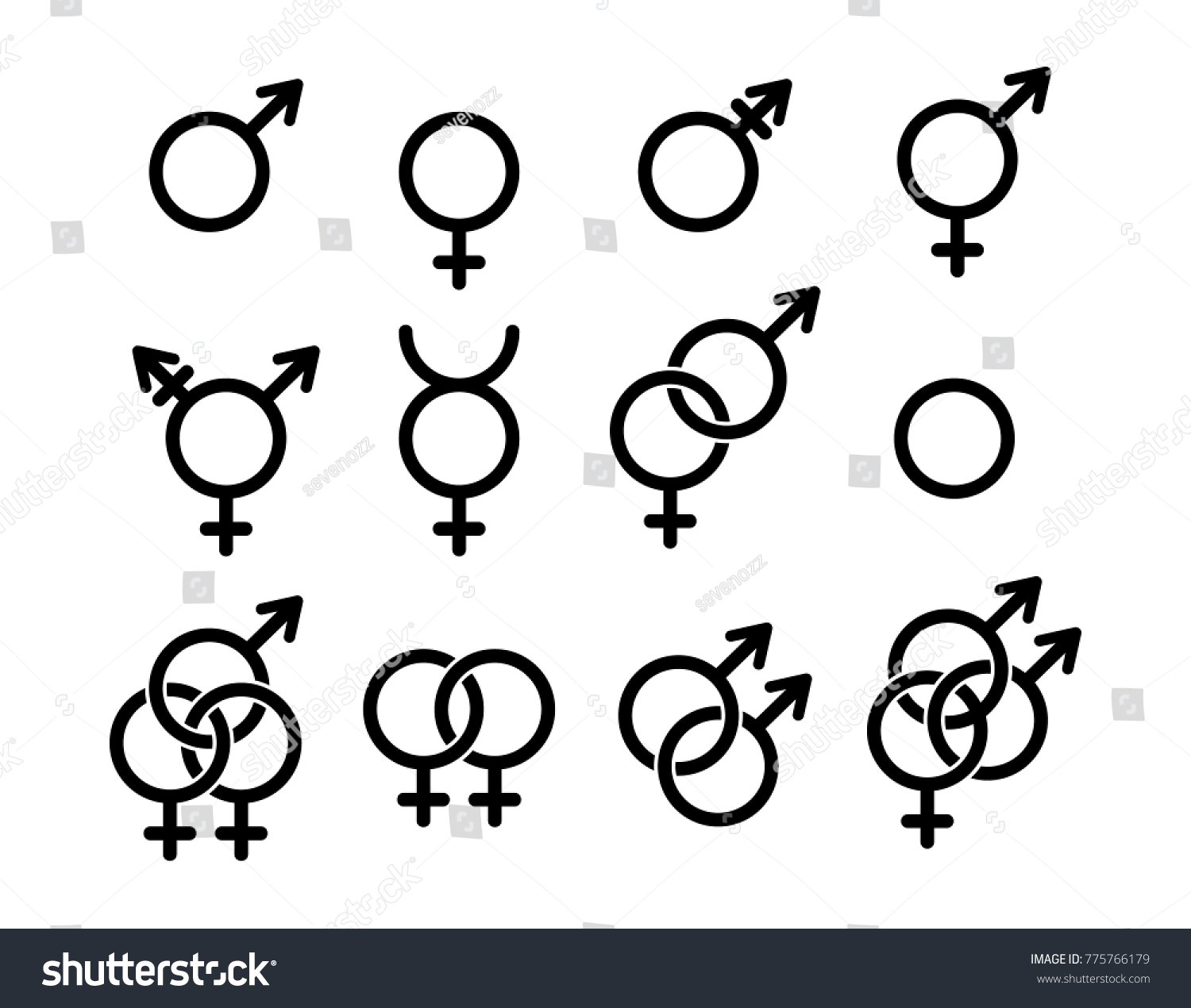 Set Human Gender Sexual Orientation Signs Stock Illustration 775766179