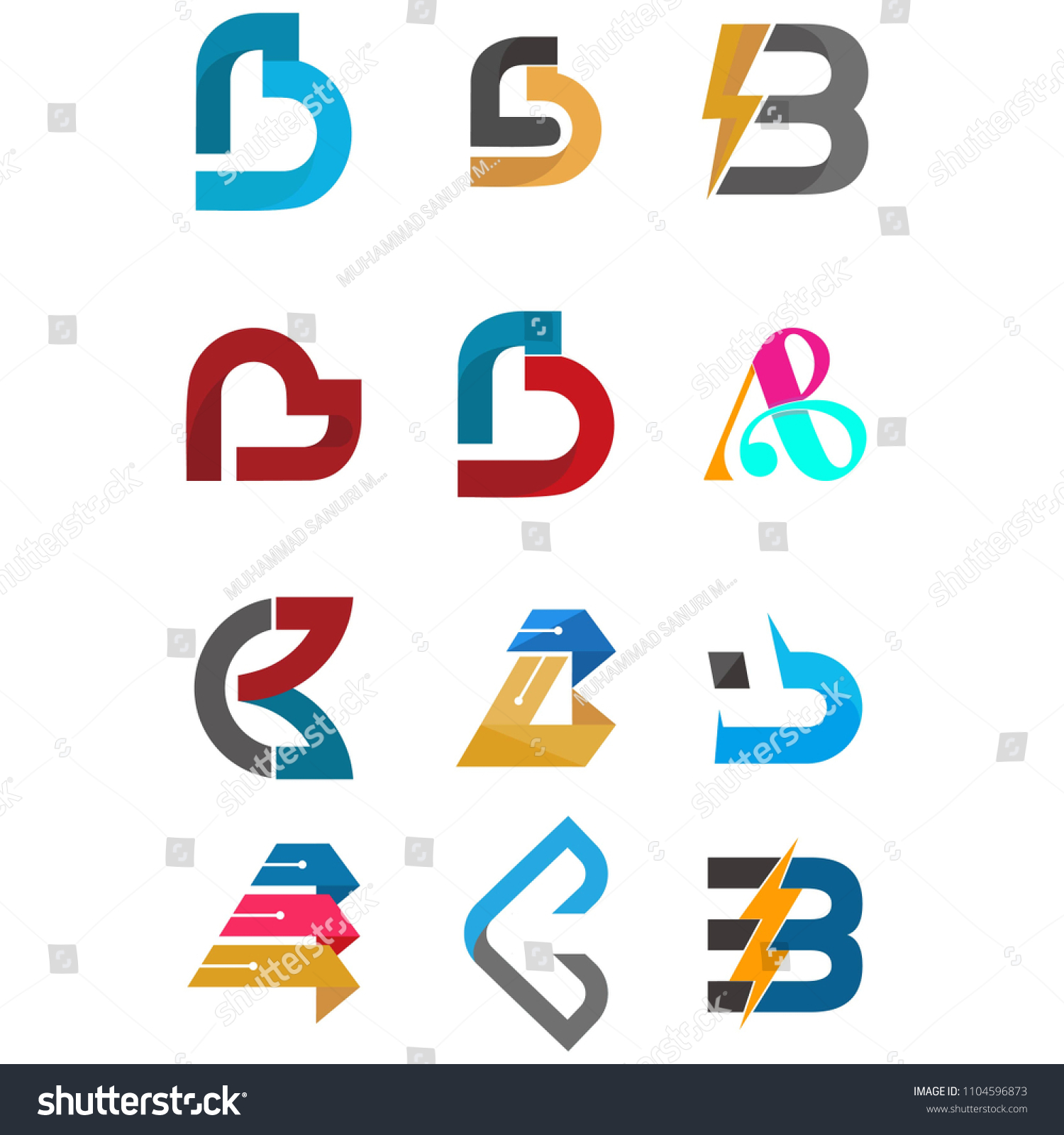 Set Letter B Logo Icons Design Stock Illustration 1104596873 | Shutterstock