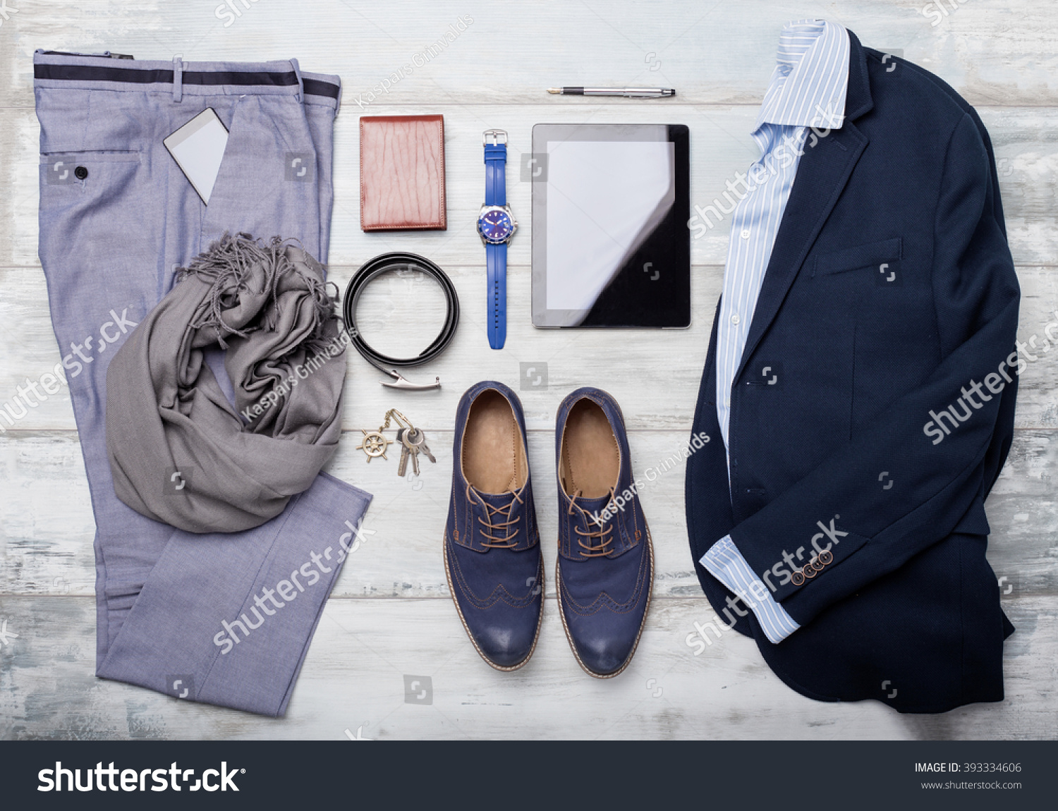 Set Of Mans Fashion And Accessories Stock Photo 393334606 : Shutterstock