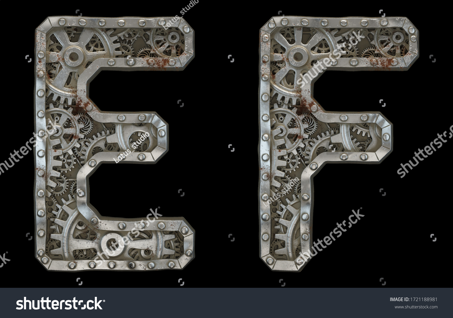 Set Mechanical Alphabet Made Rivet Metal Stock Illustration 1721188981 ...