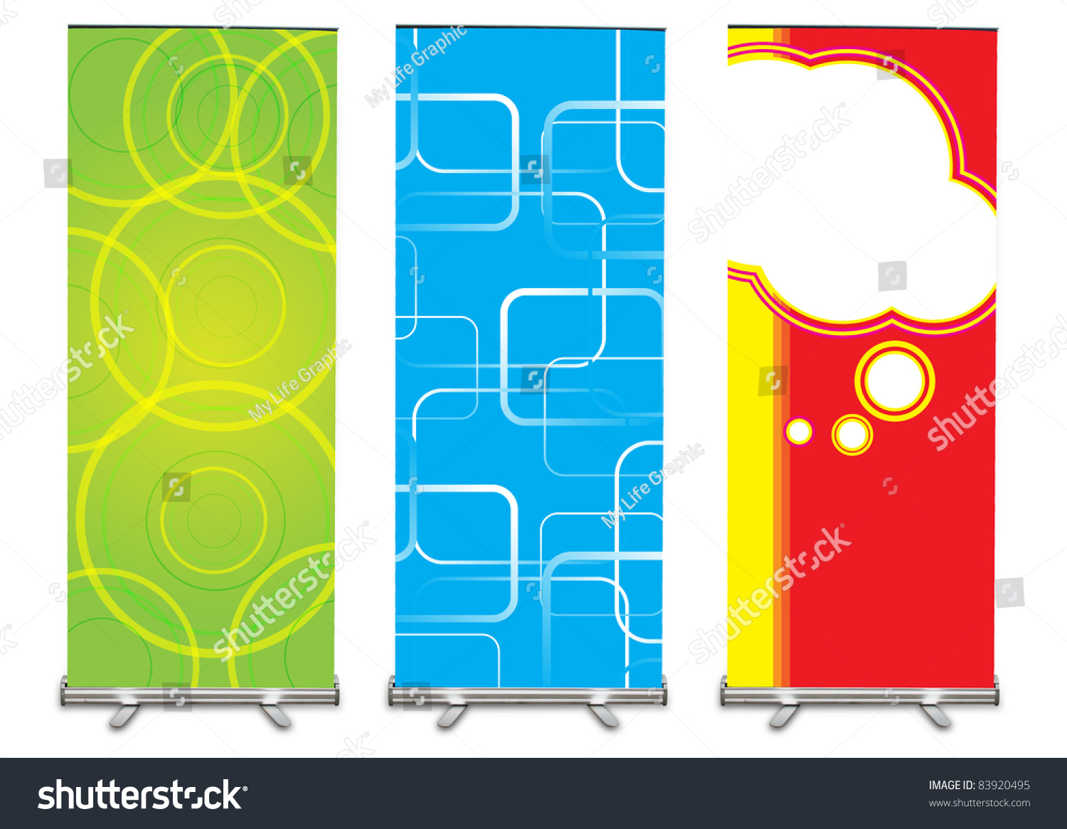 Set Roll Banner Stand Display Background Lager 