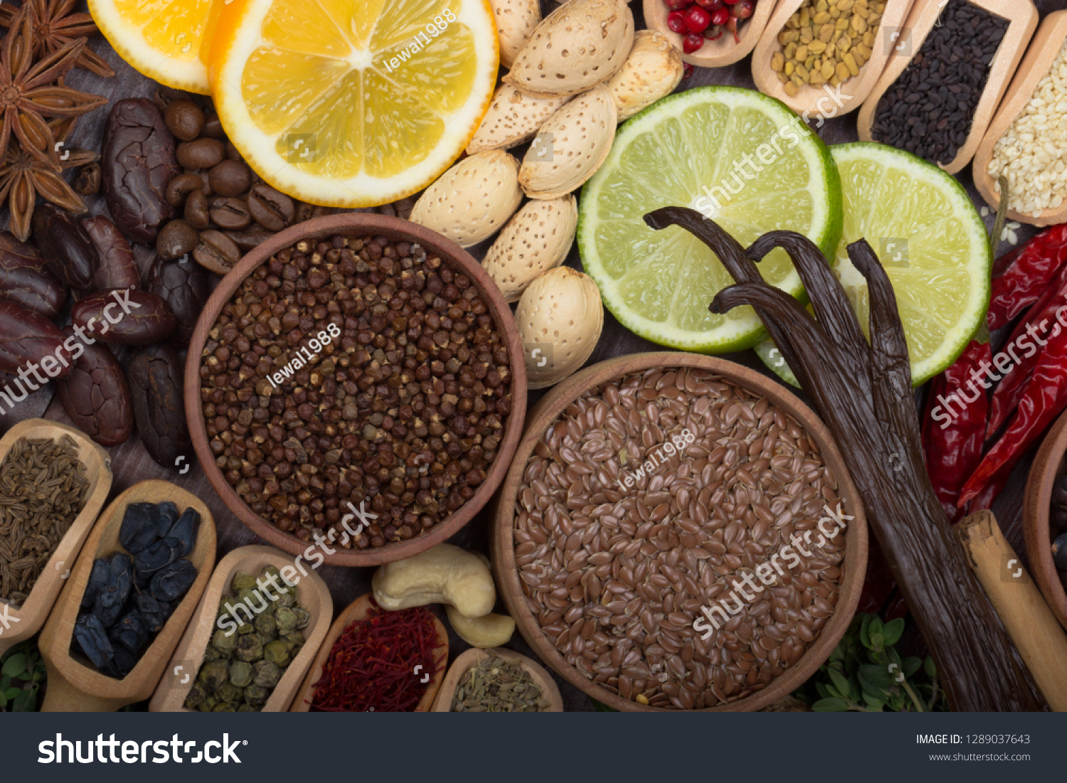 Set Spices Background Stock Photo 1289037643 | Shutterstock