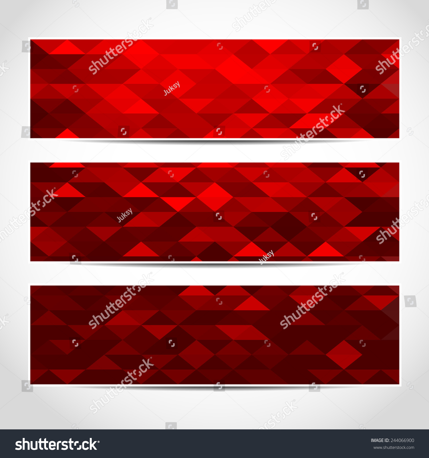 Set Trendy Red Banners Template Website Stock Illustration 244066900 ...