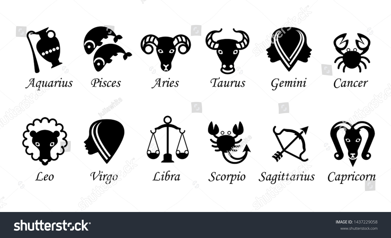 Set Twelve Signs Zodiac Prediction Future Stock Illustration 1437229058 ...