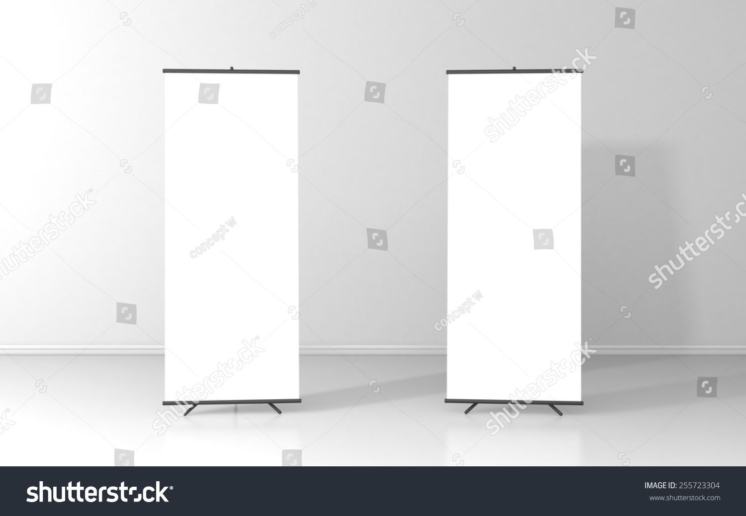 Set Two Blank Roll Posters Vertical Stock Illustration 255723304 ...