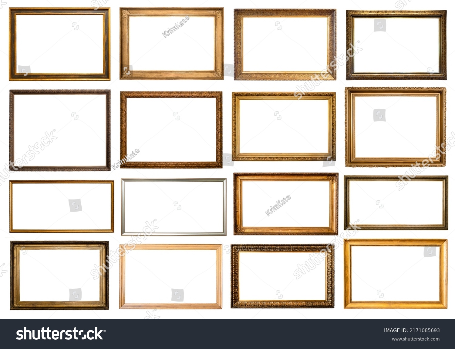 Set Various Blank Horizontal Old Narrow Stock Photo 2171085693 ...